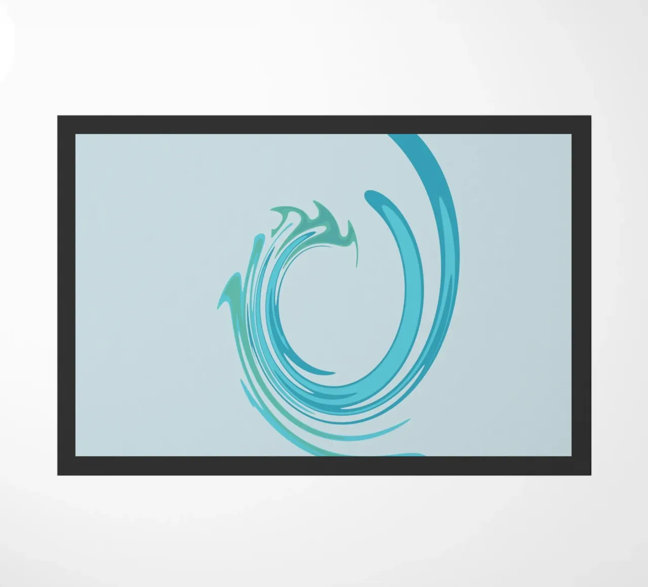 Abstract dynamic swirl pattern in blue doormat by Something for you