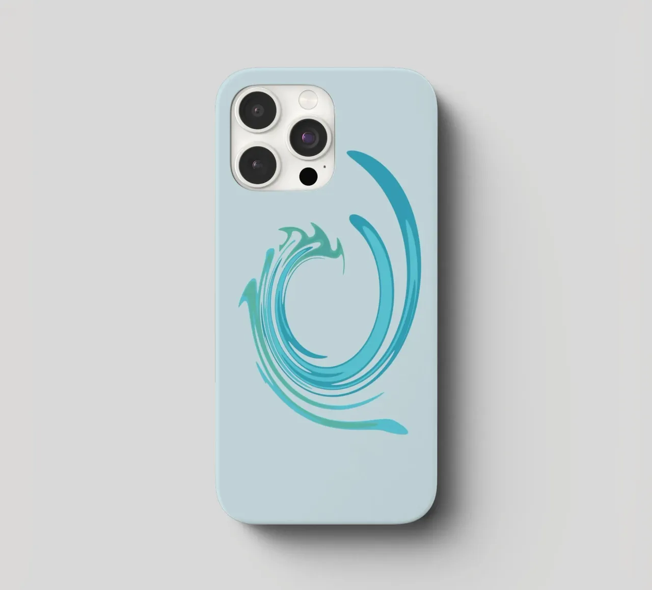 Abstract dynamic swirl pattern in blue iphone case by Something for you