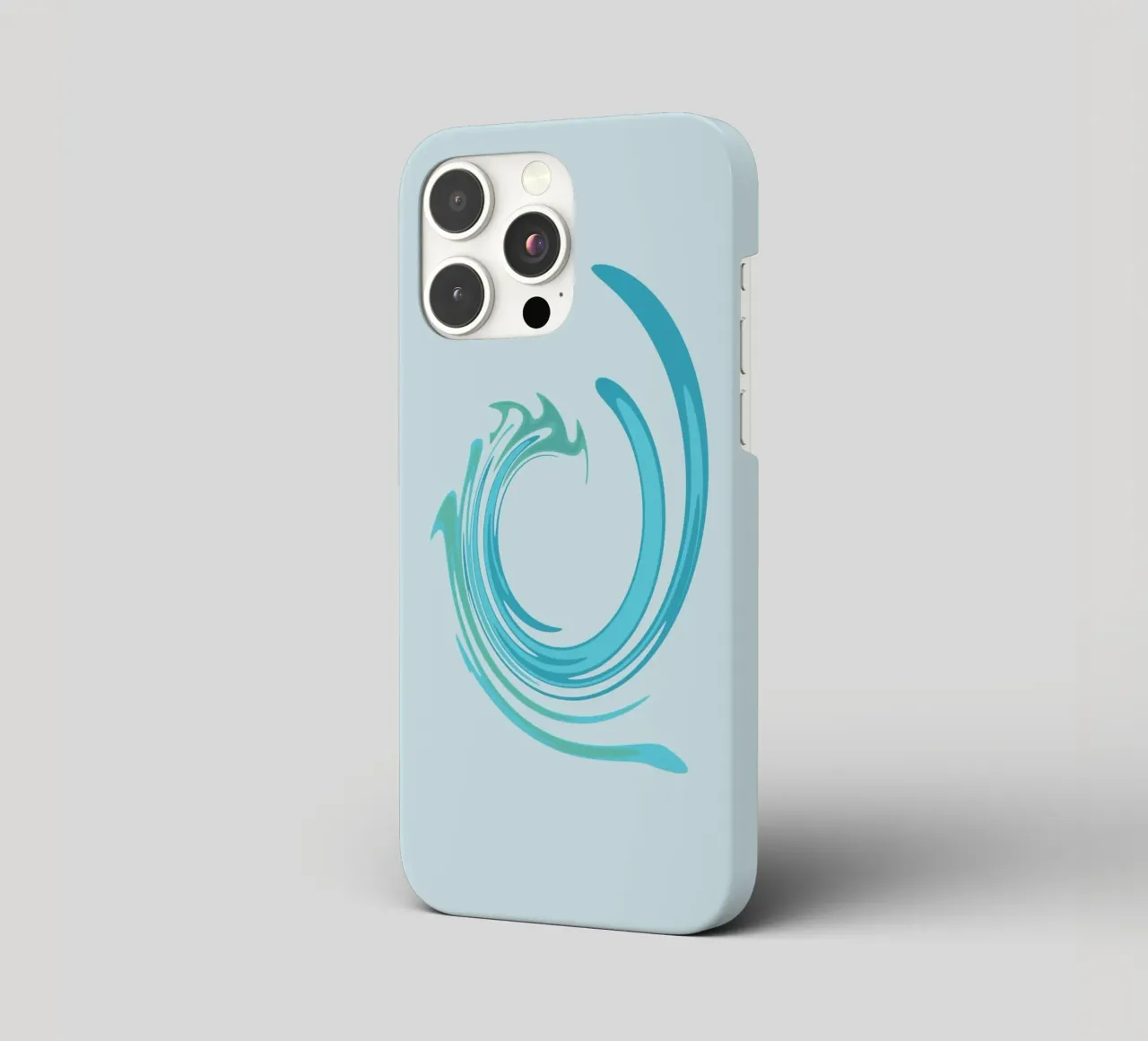 Abstract dynamic swirl pattern in blue iphone case by Something for you
