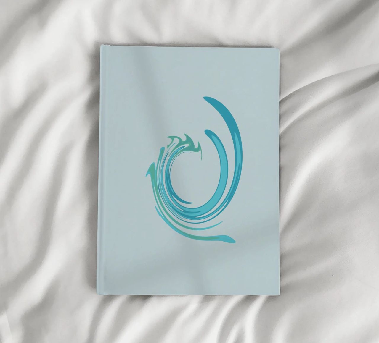 Abstract dynamic swirl pattern in blue notebook by Something for you