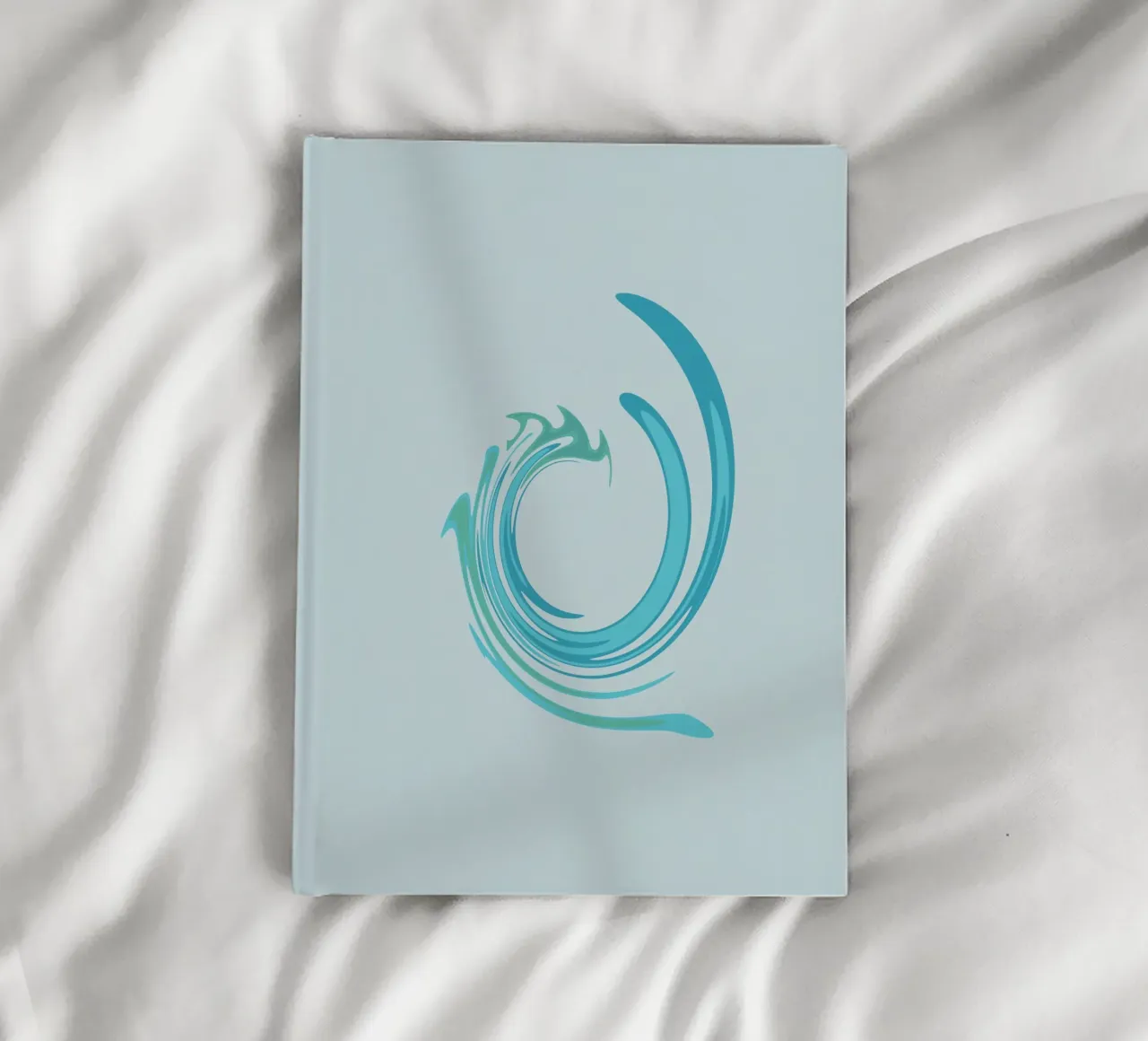 Abstract dynamic swirl pattern in blue notebook by Something for you