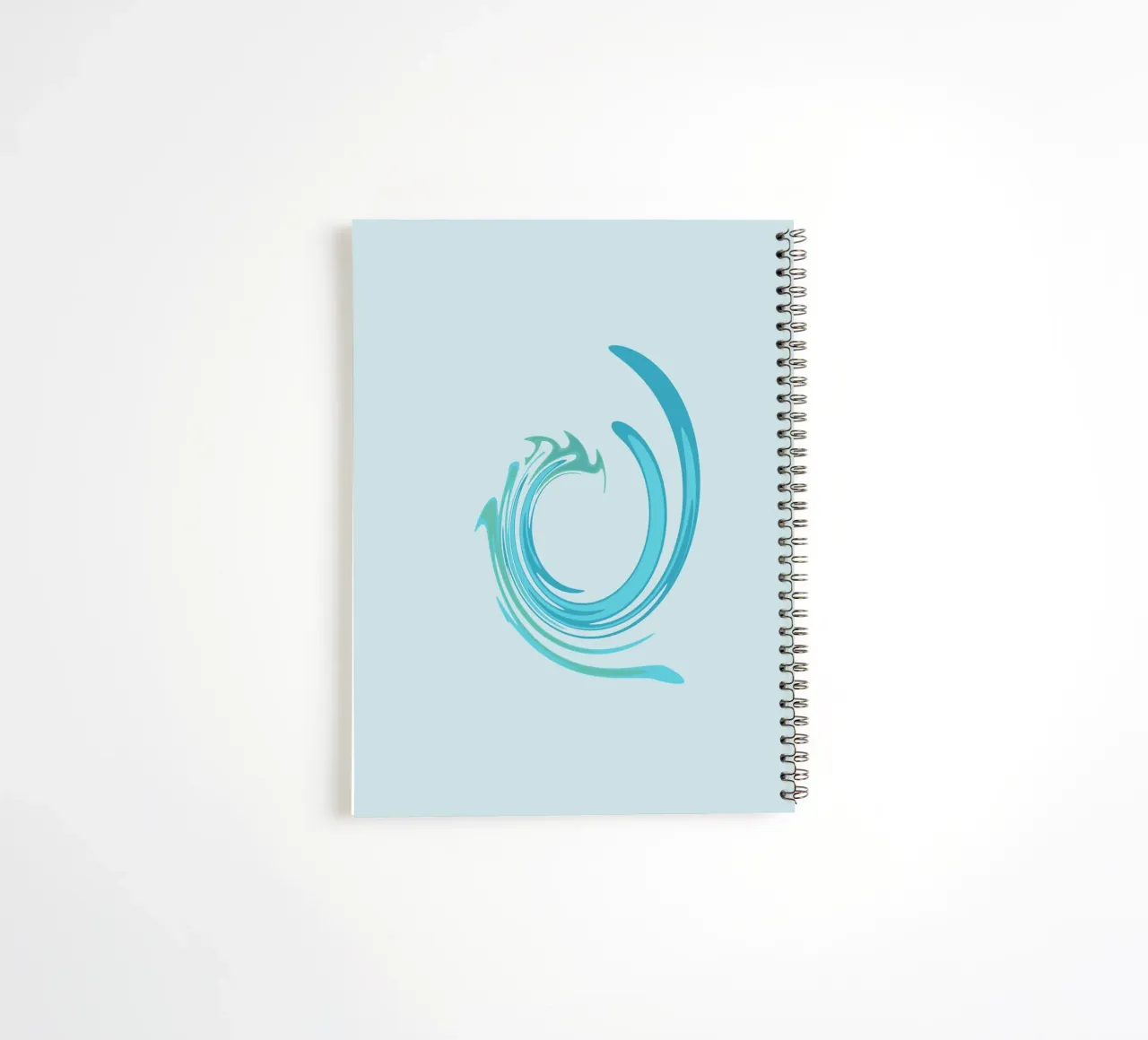 Abstract dynamic swirl pattern in blue spiral notebook by Something for you