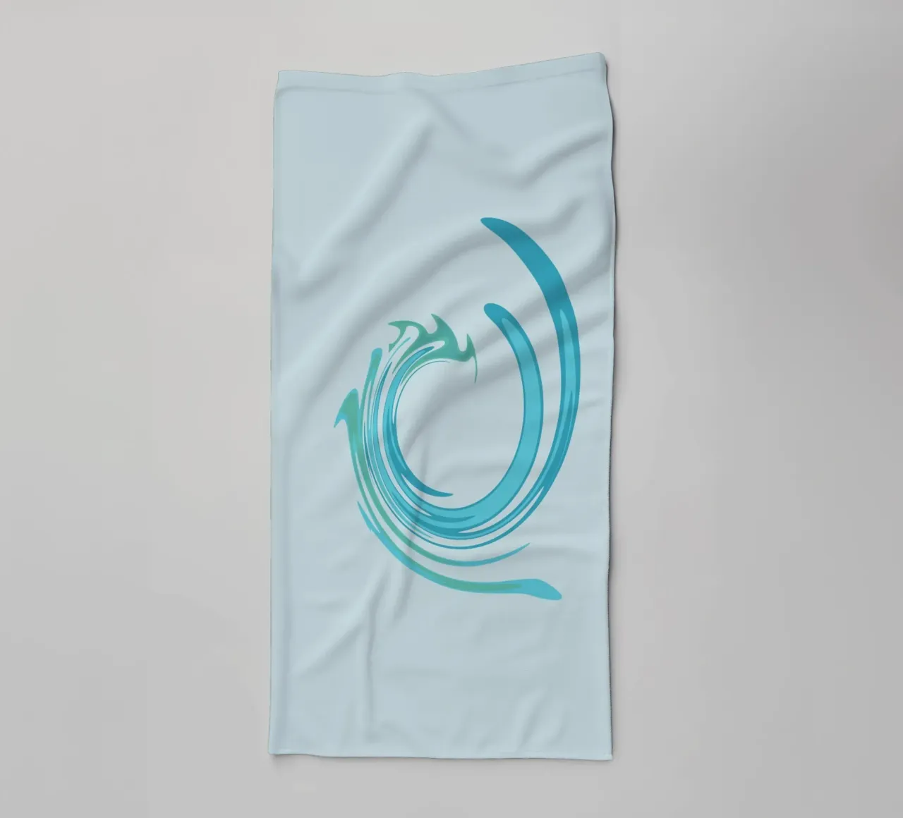 Abstract dynamic swirl pattern in blue towel by Something for you