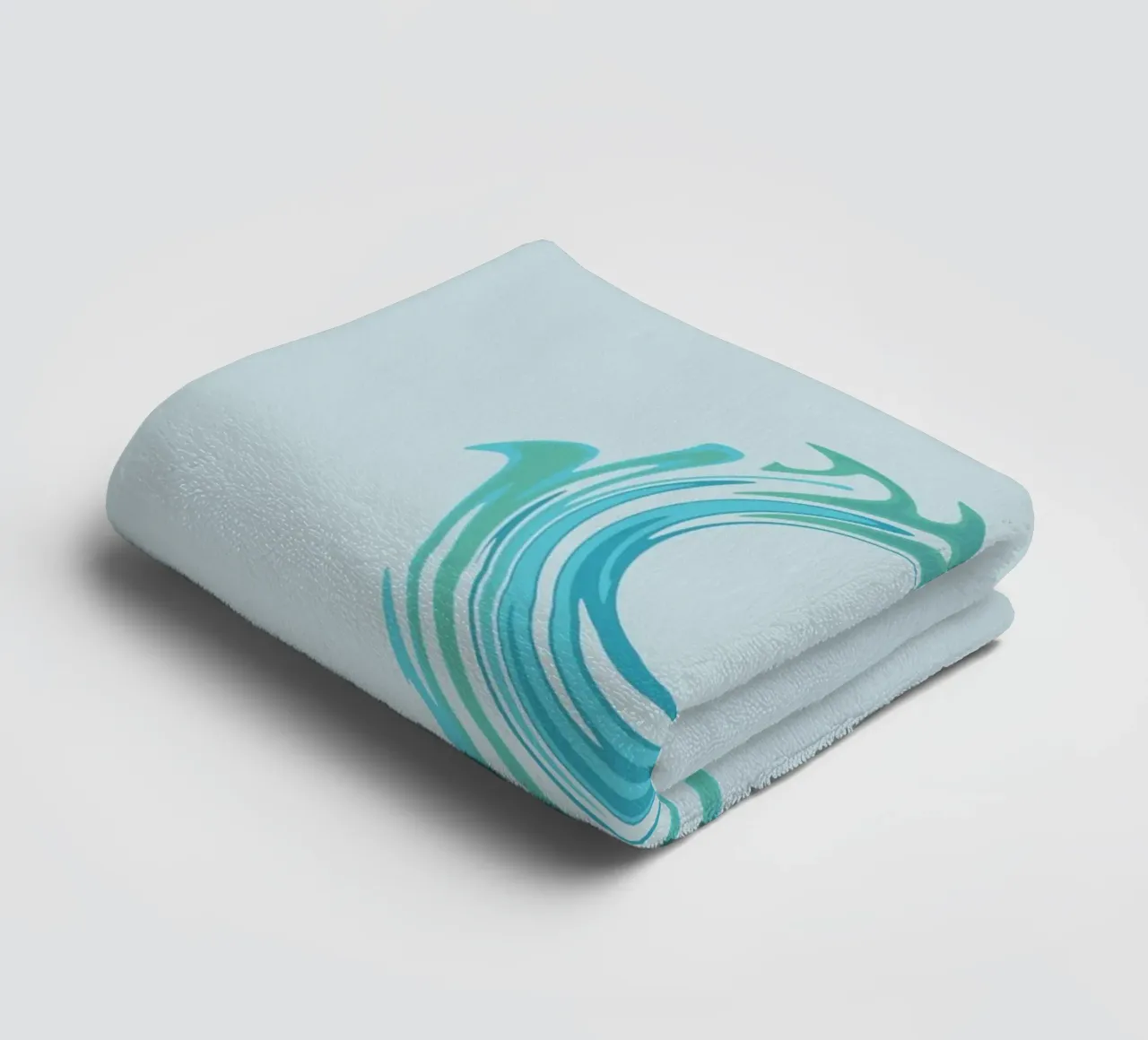 Abstract dynamic swirl pattern in blue towel by Something for you