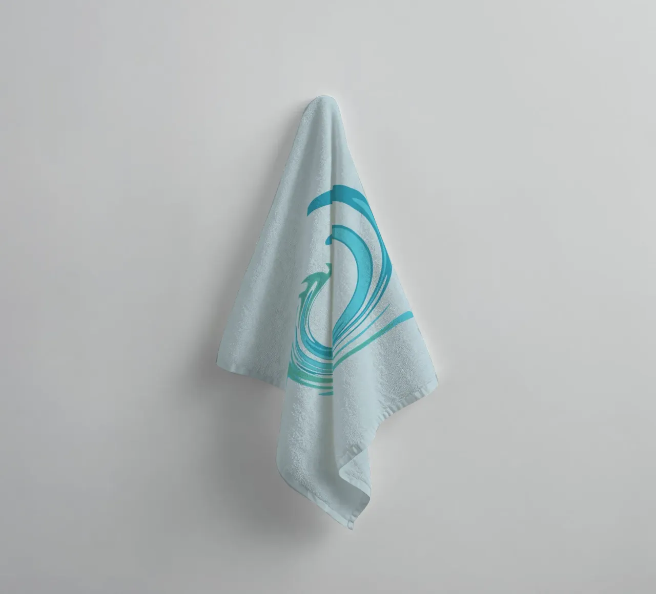 Abstract dynamic swirl pattern in blue towel by Something for you