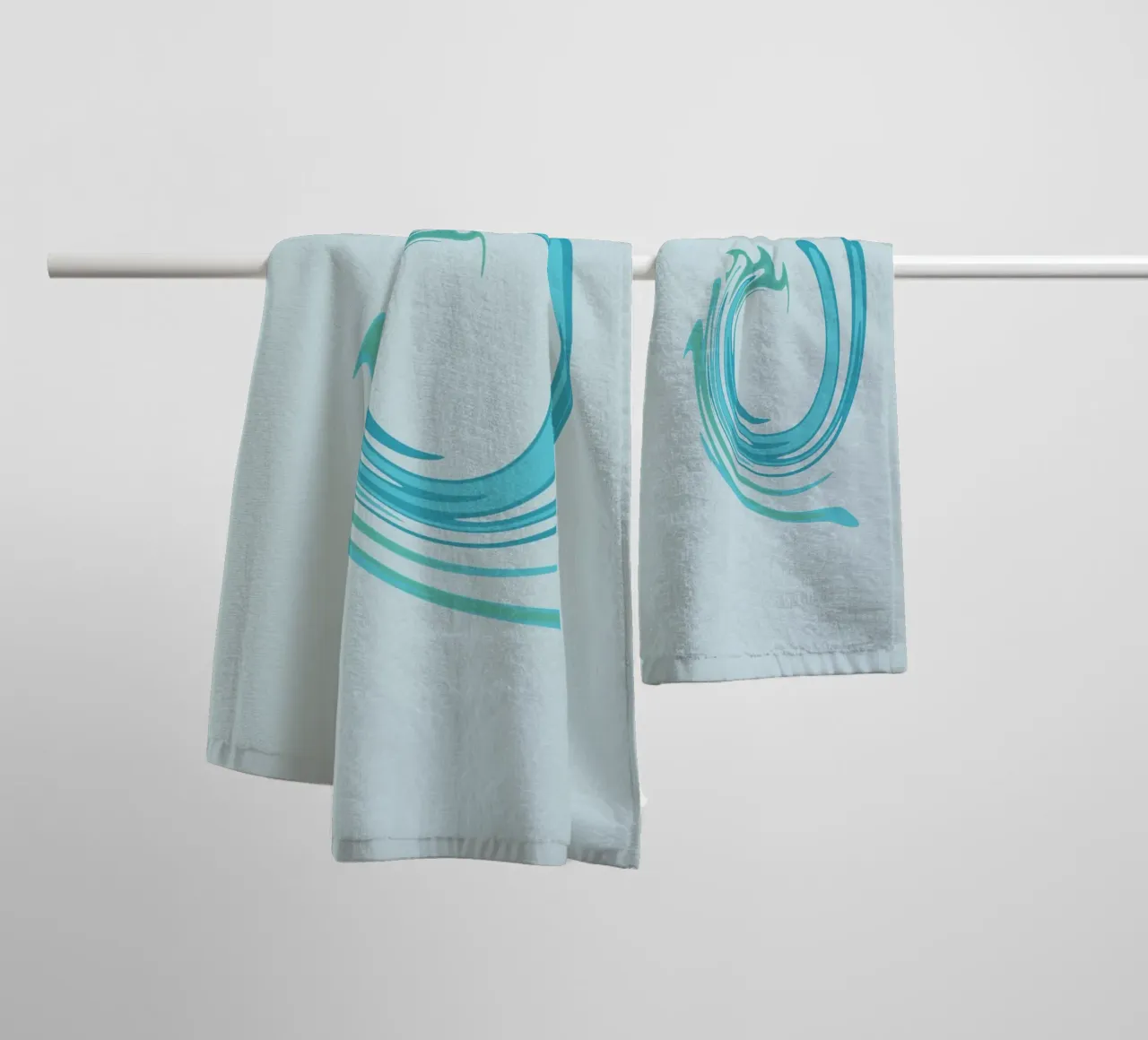 Abstract dynamic swirl pattern in blue towel by Something for you