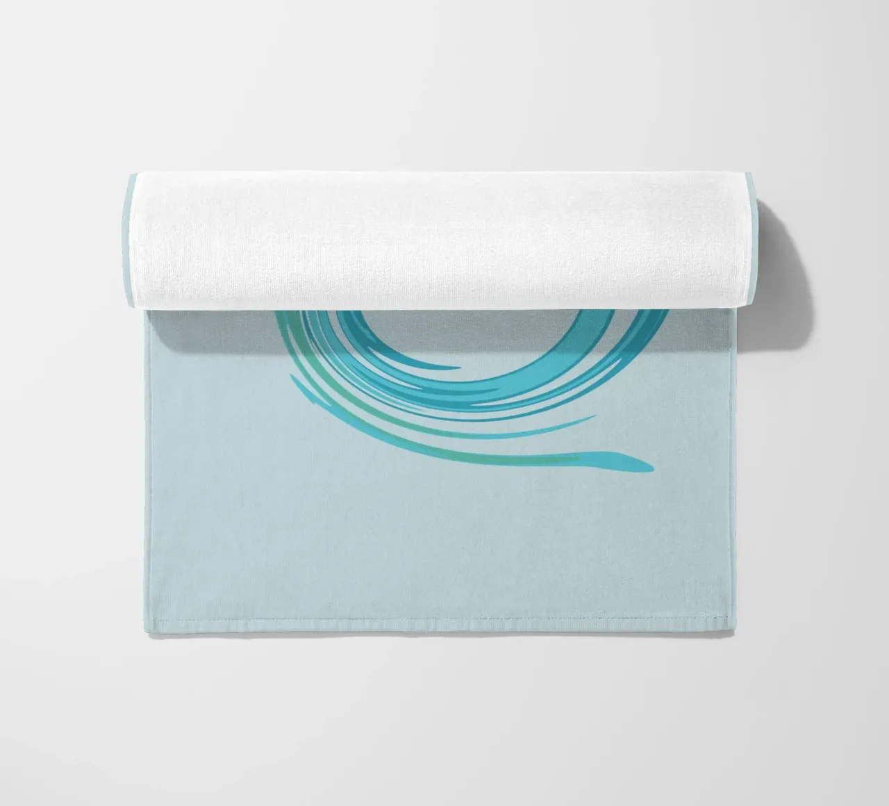 Abstract dynamic swirl pattern in blue beach towel by Something for you