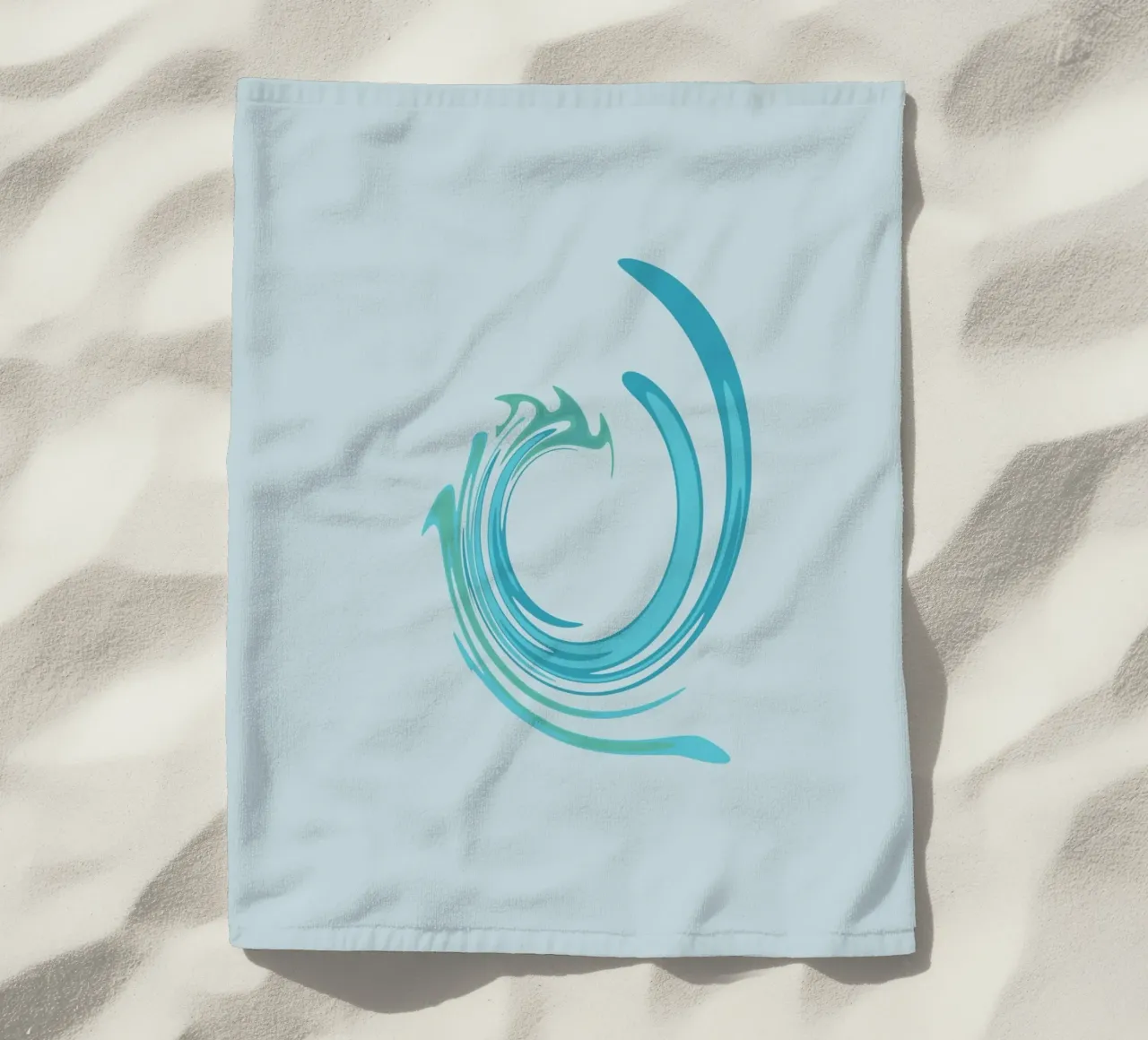 Motivo dinamico astratto a vortice in blu telo mare da Something for you
