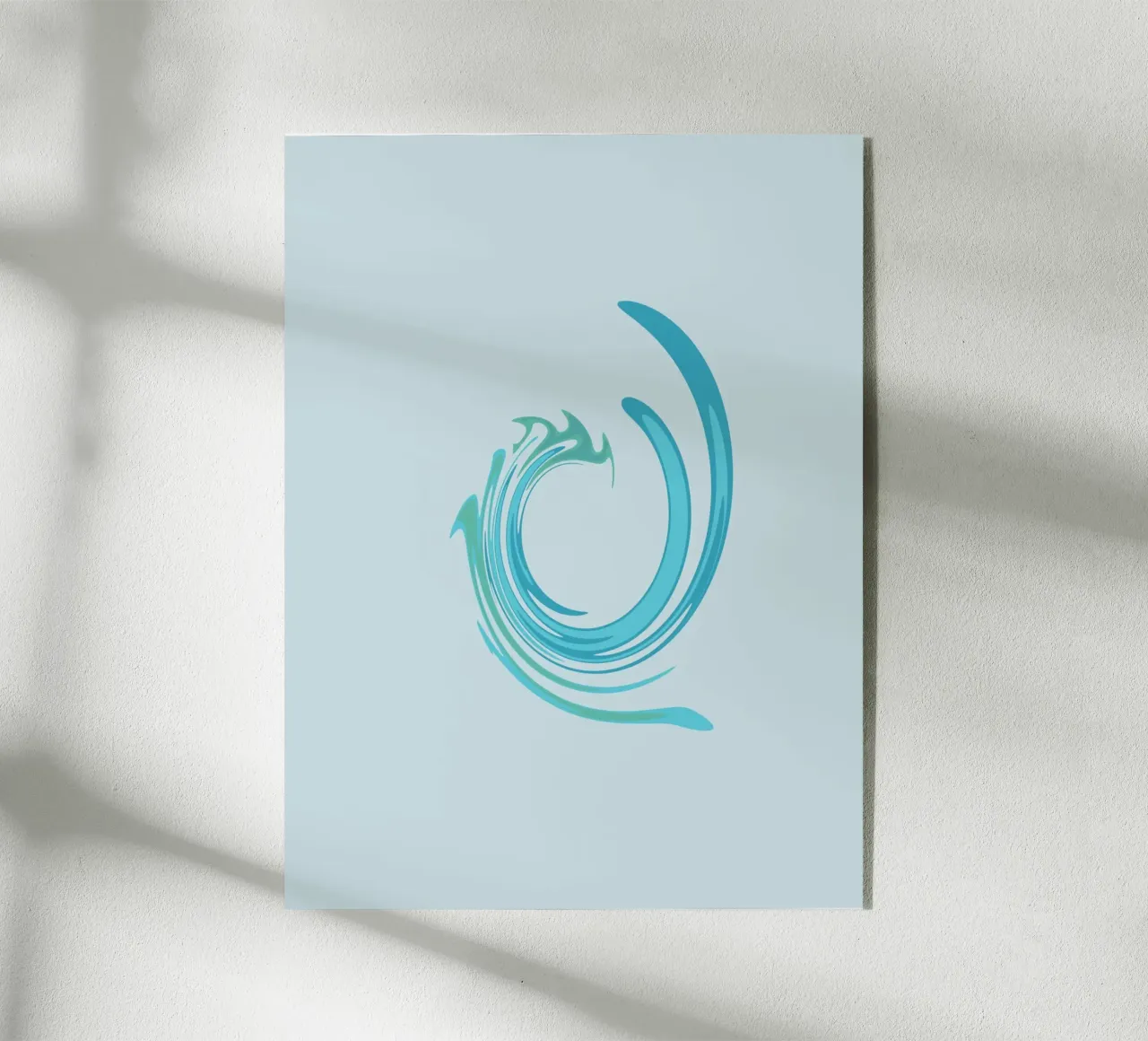 Motivo dinamico astratto a vortice in blu plexiglass da Something for you