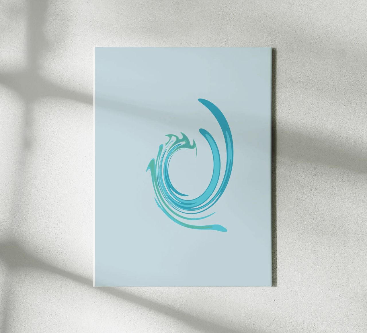 Motivo dinamico astratto a vortice in blu tela da Something for you