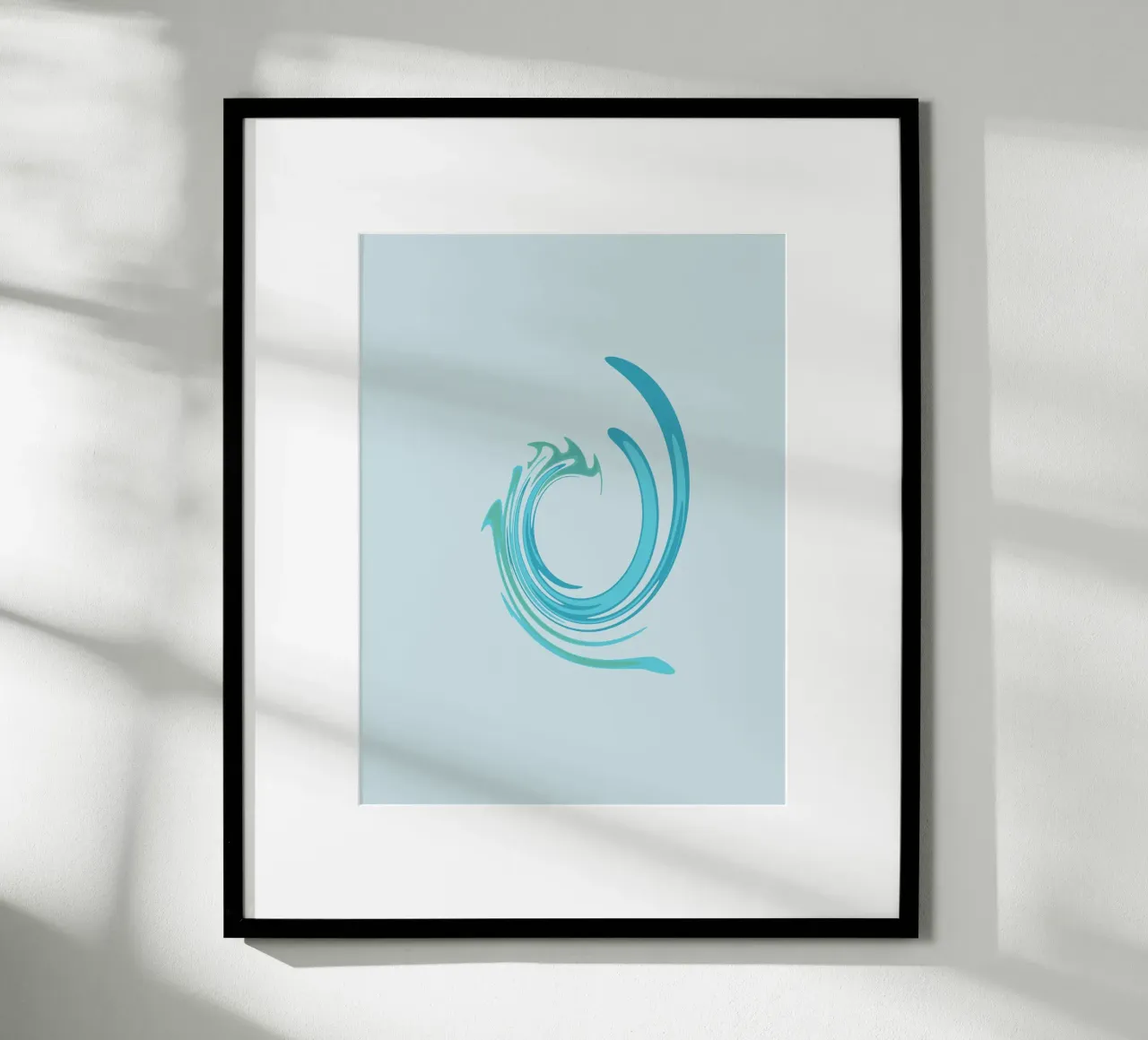Abstract dynamic swirl pattern in blue hahnemühle by Something for you