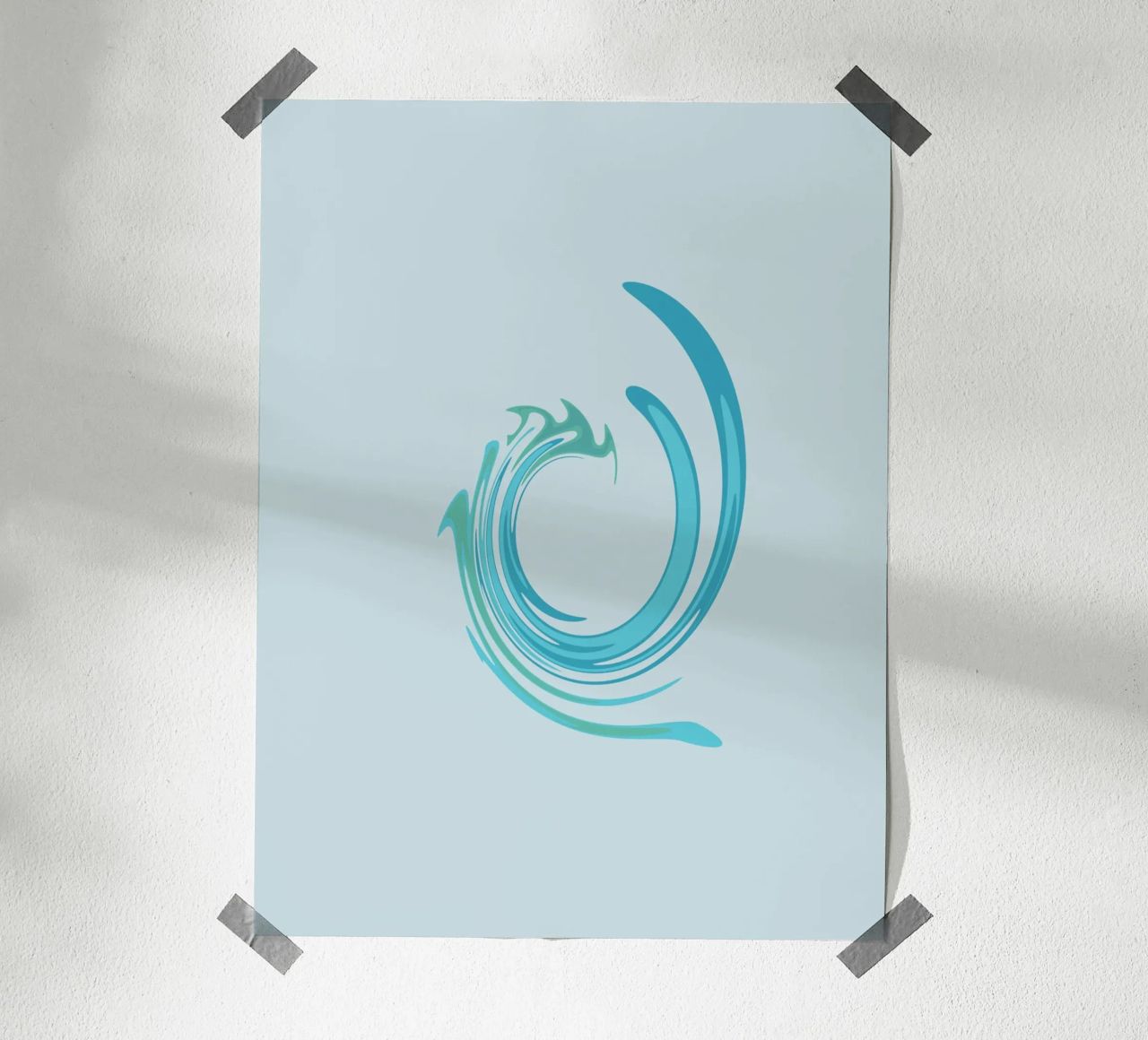 Abstract dynamic swirl pattern in blue hahnemühle by Something for you