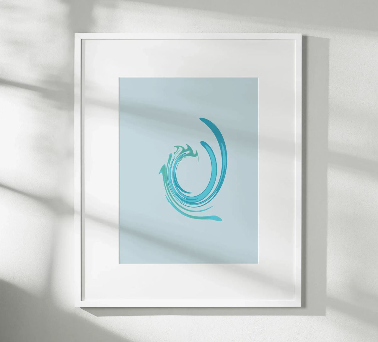 Abstract dynamic swirl pattern in blue hahnemühle by Something for you