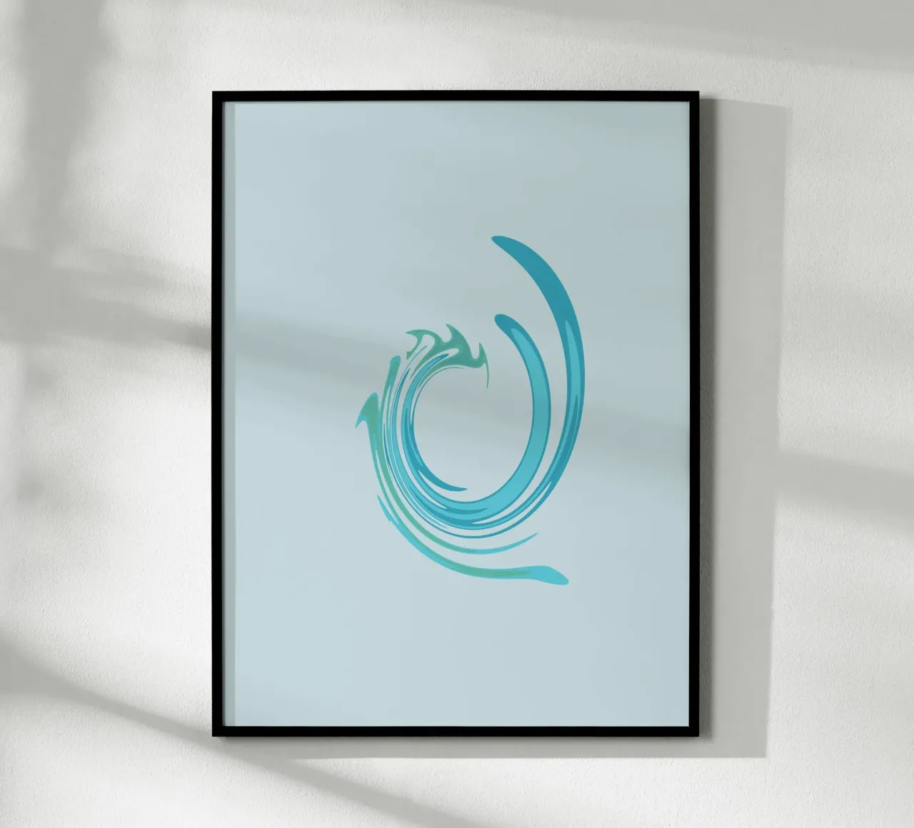 Abstract dynamic swirl pattern in blue hahnemühle by Something for you