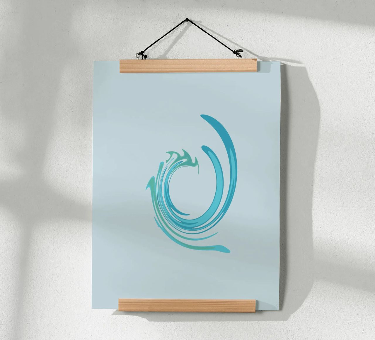 Abstract dynamic swirl pattern in blue hahnemühle by Something for you