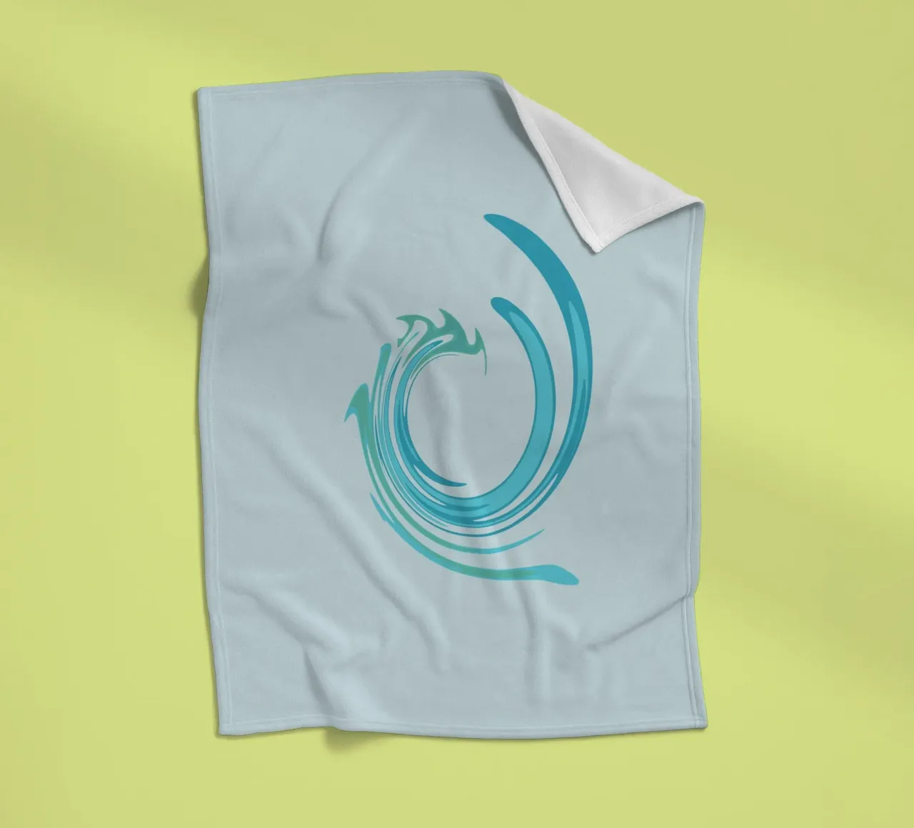 Abstract dynamic swirl pattern in blue fleece blanket by Something for you