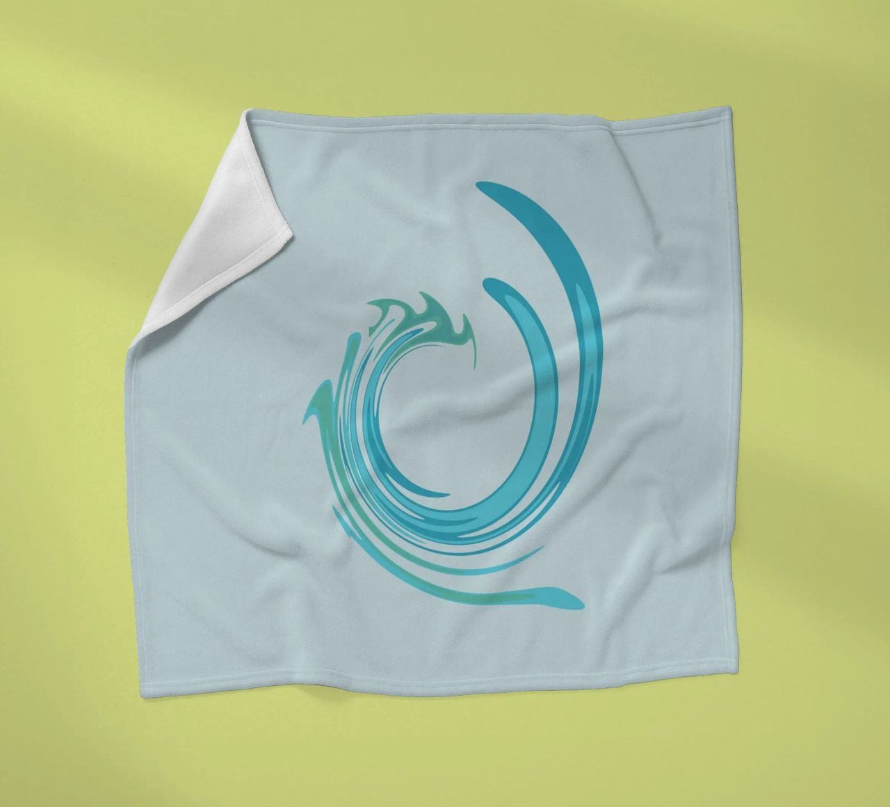 Abstract dynamic swirl pattern in blue fleece blanket by Something for you