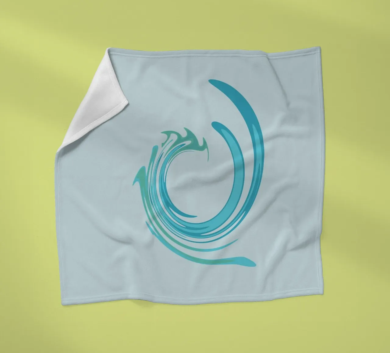 Abstract dynamic swirl pattern in blue fleece blanket by Something for you