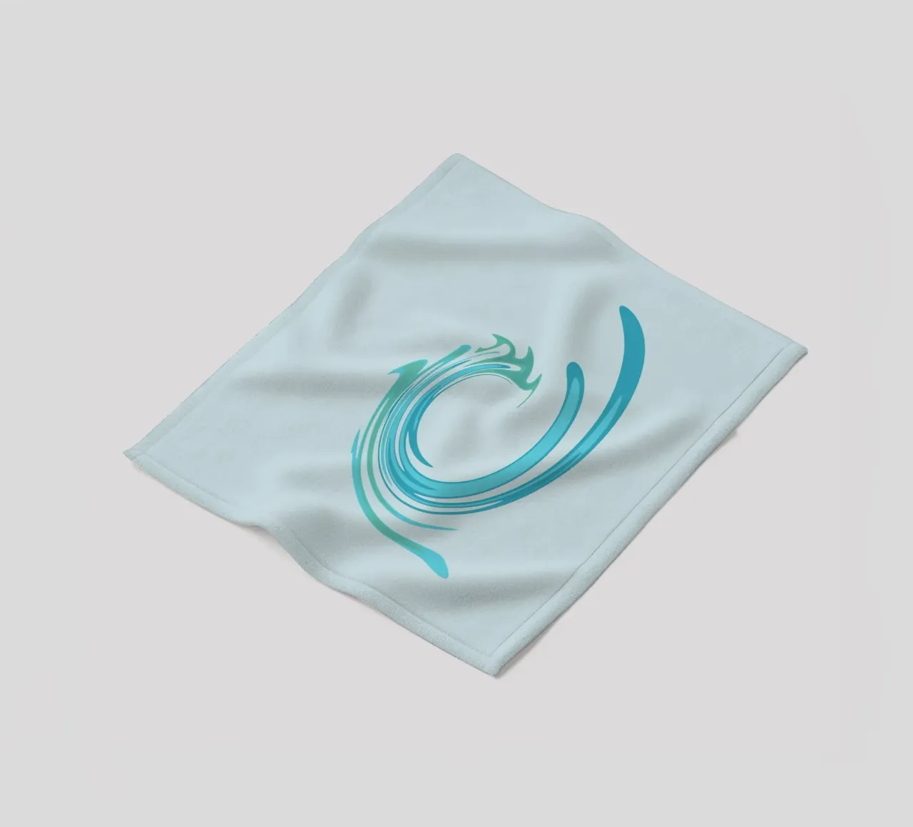 Abstract dynamic swirl pattern in blue fleece blanket by Something for you