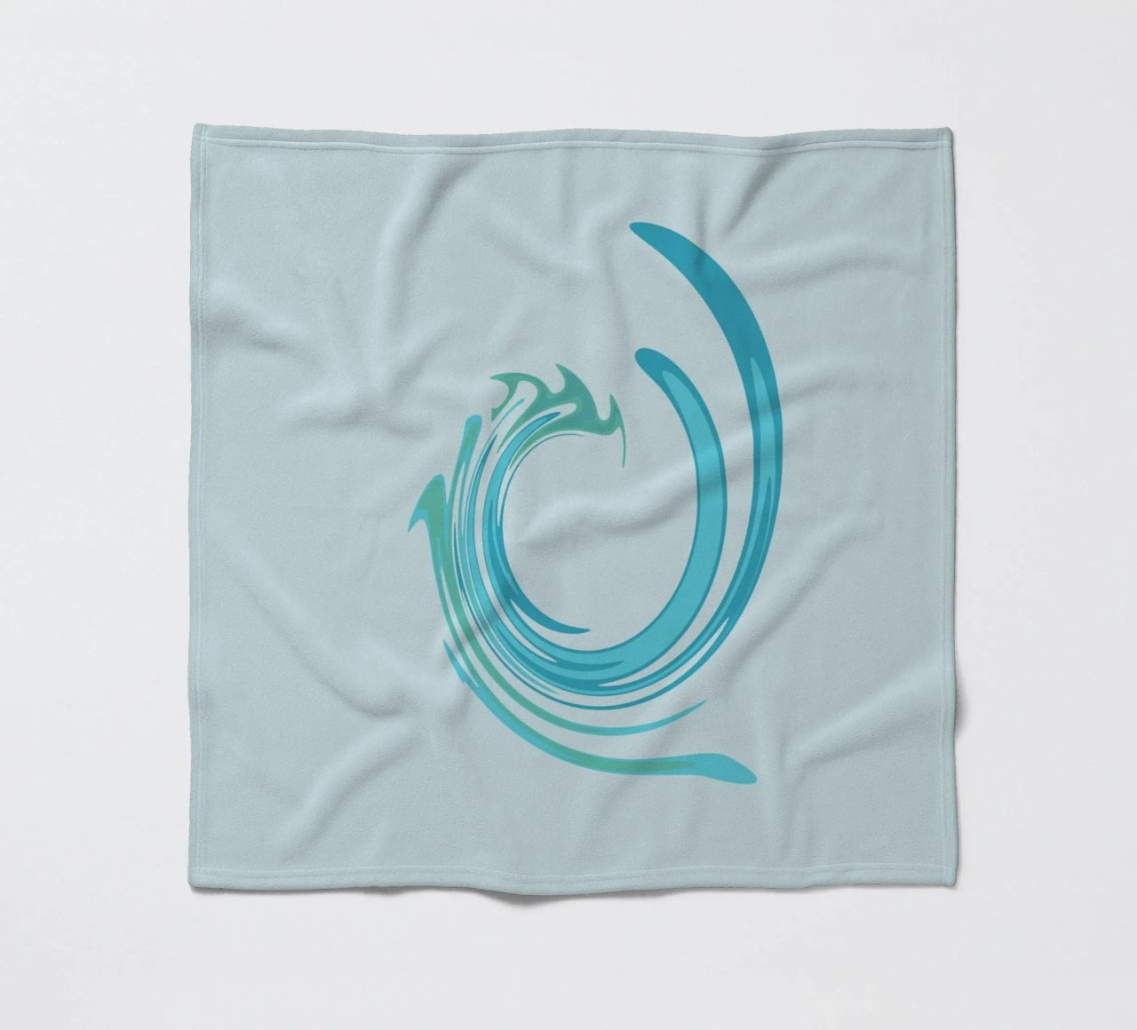 Abstract dynamic swirl pattern in blue fleece blanket by Something for you