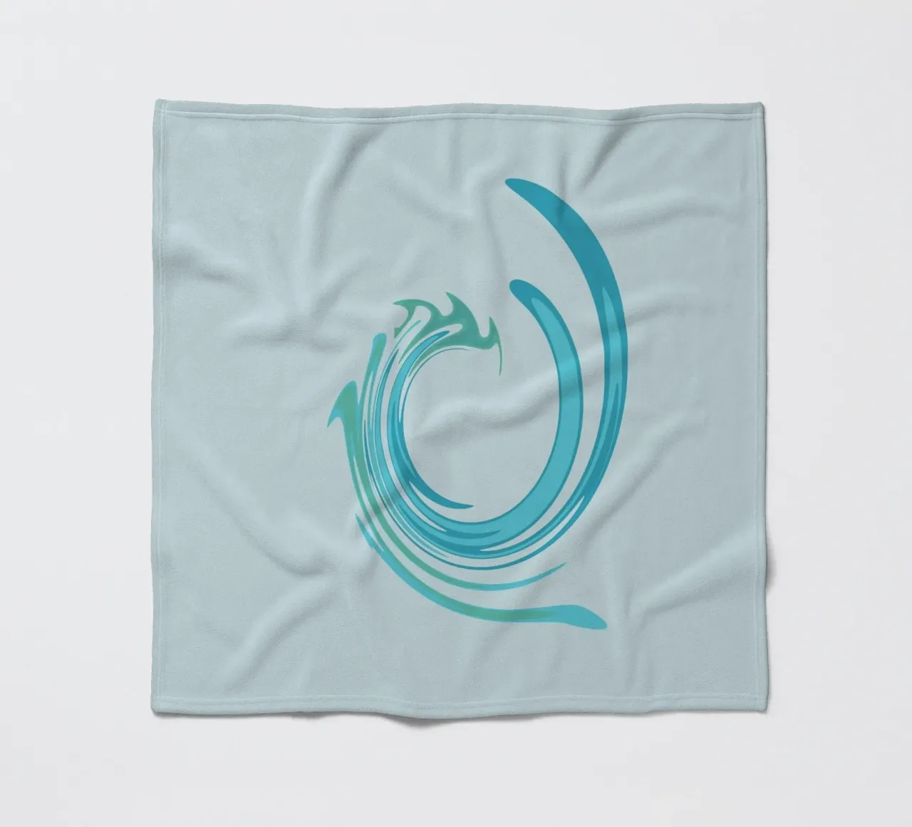 Abstract dynamic swirl pattern in blue fleece blanket by Something for you