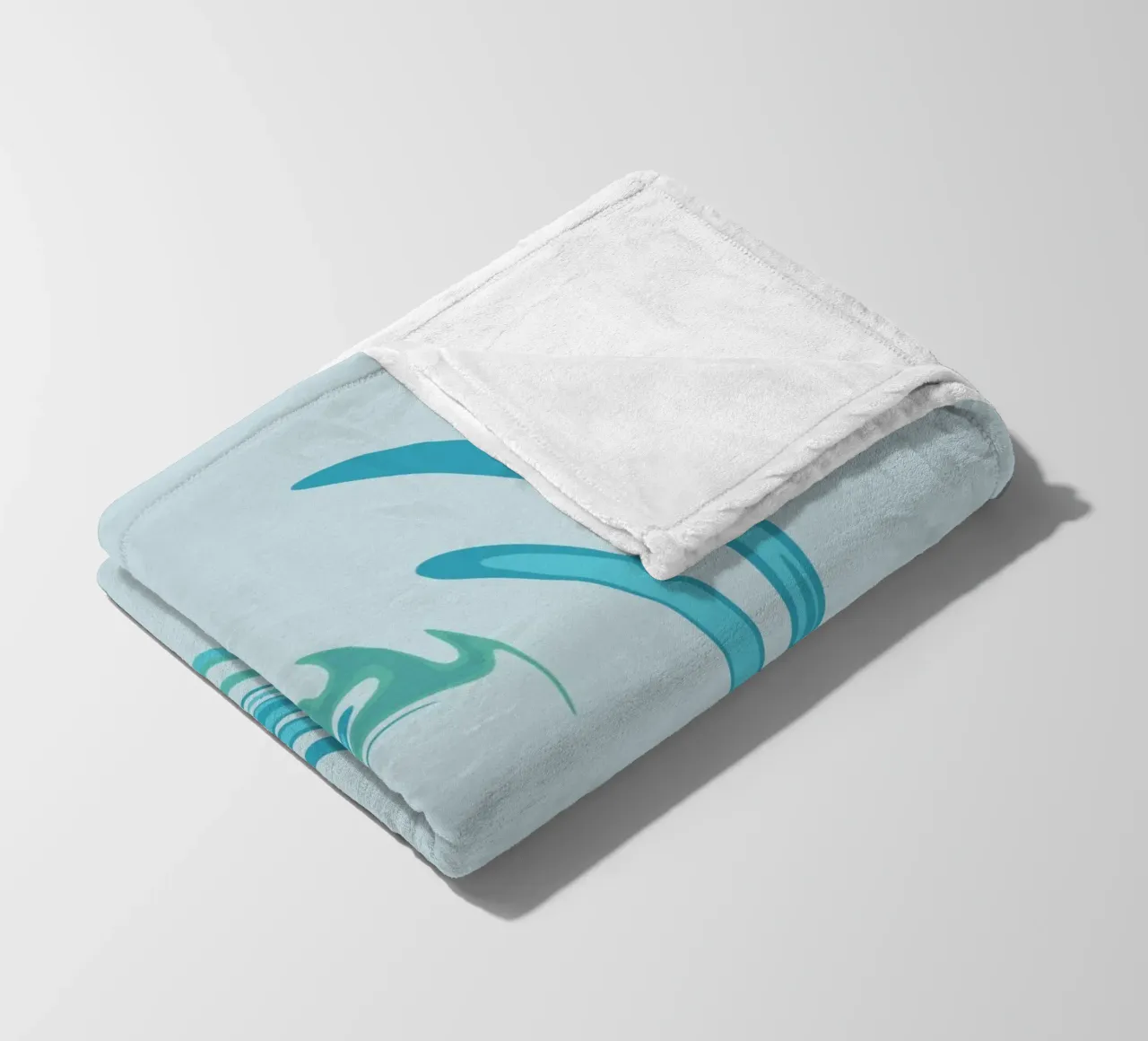 Abstract dynamic swirl pattern in blue fleece blanket by Something for you