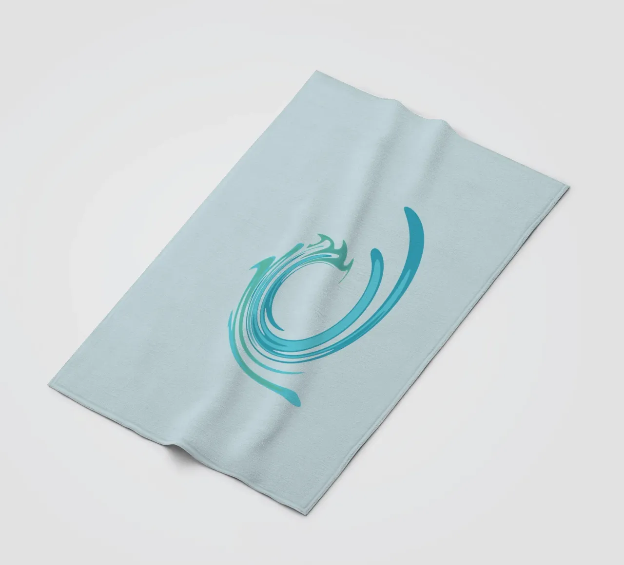 Motivo dinamico astratto a vortice in blu coperta in pile da Something for you