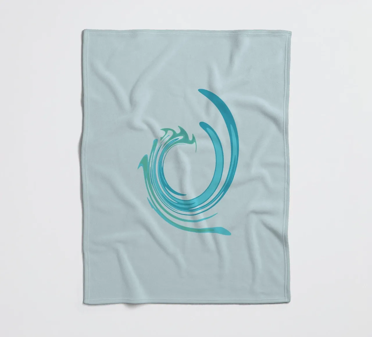 Abstract dynamic swirl pattern in blue fleece blanket by Something for you