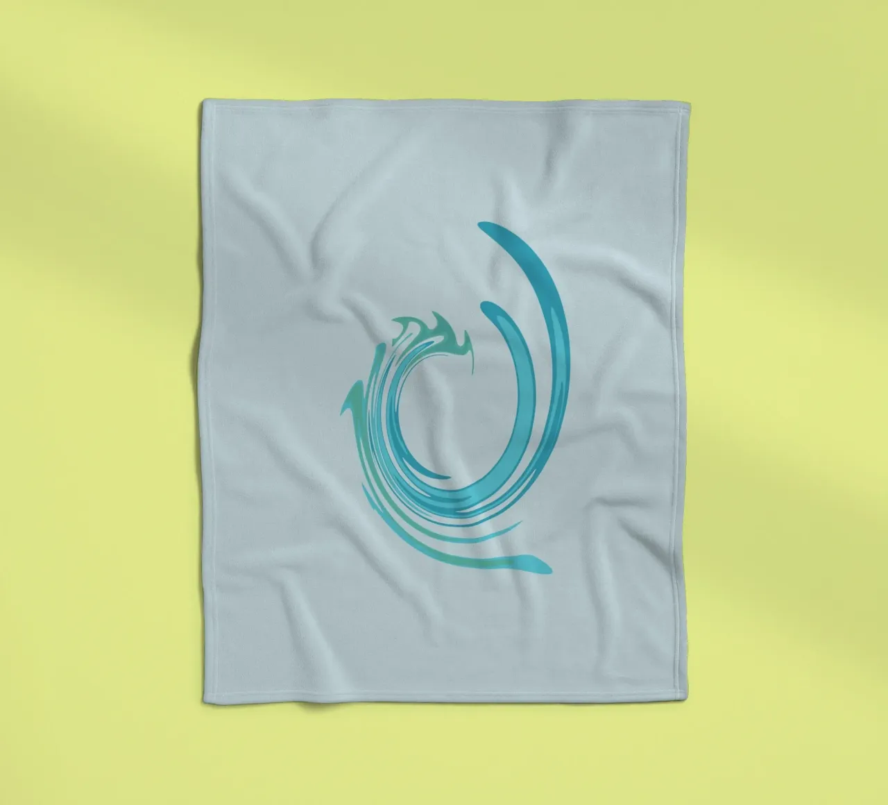 Abstract dynamic swirl pattern in blue fleece blanket by Something for you