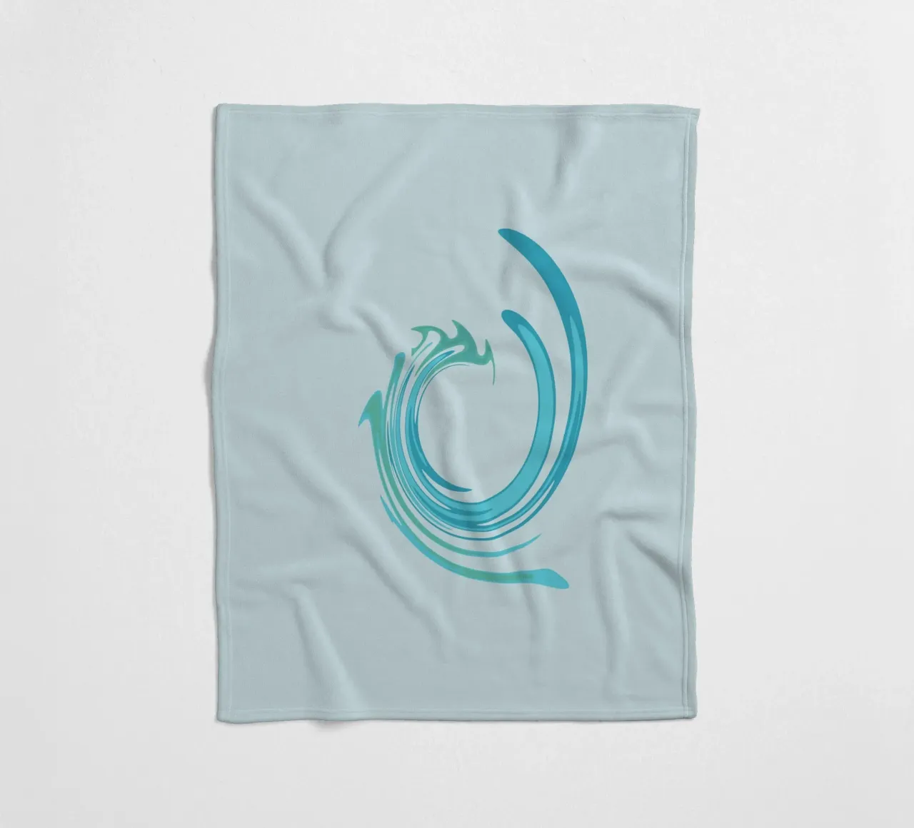 Motivo dinamico astratto a vortice in blu coperta in pile da Something for you