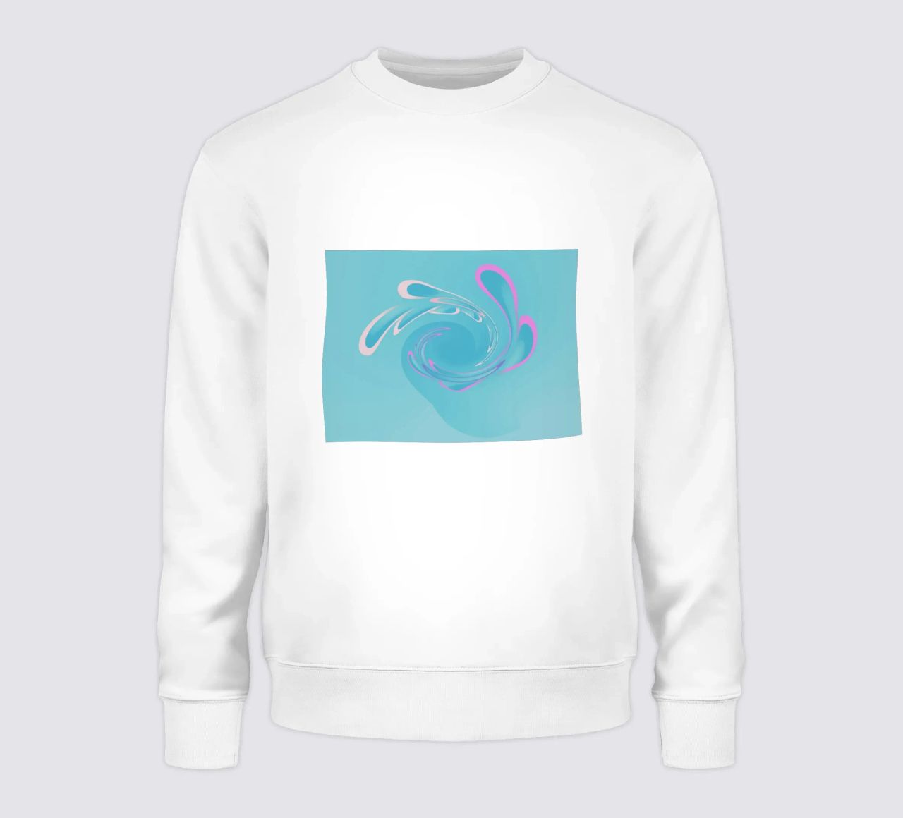 Abstract dynamic swirl pattern in blue and pink sweatshirt by Something for you