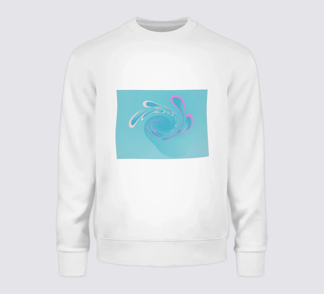 Abstract dynamic swirl pattern in blue and pink sweatshirt by Something for you