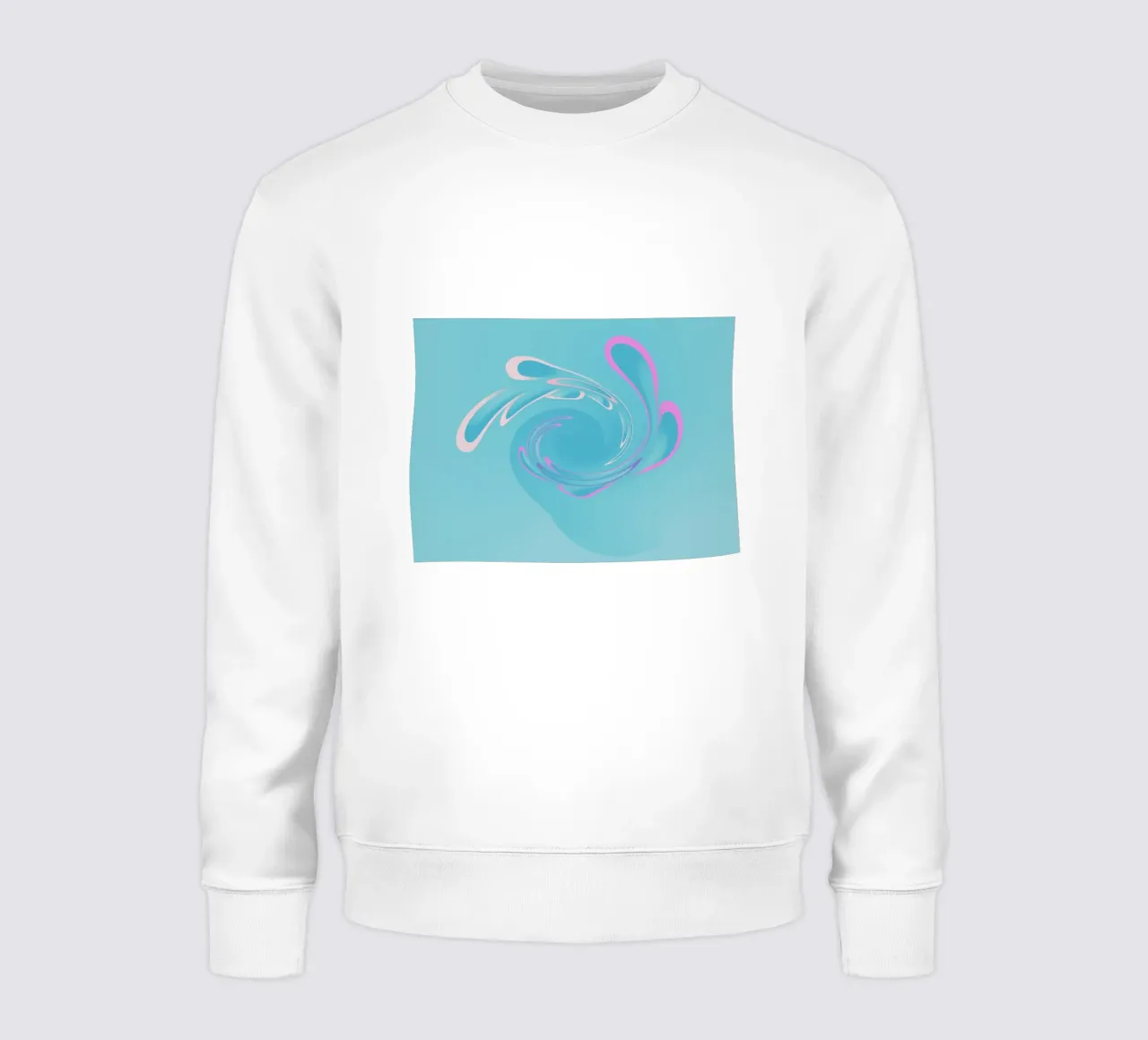 Abstraktes dynamisches Wirbelmuster in Blau und Pink Sweatshirt von Something for you