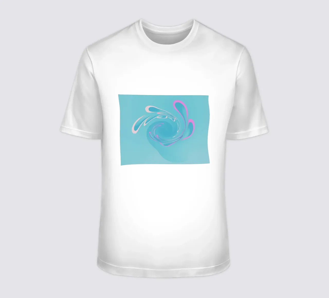 Motivo dinamico astratto a vortice in blu e rosa t-shirt da Something for you
