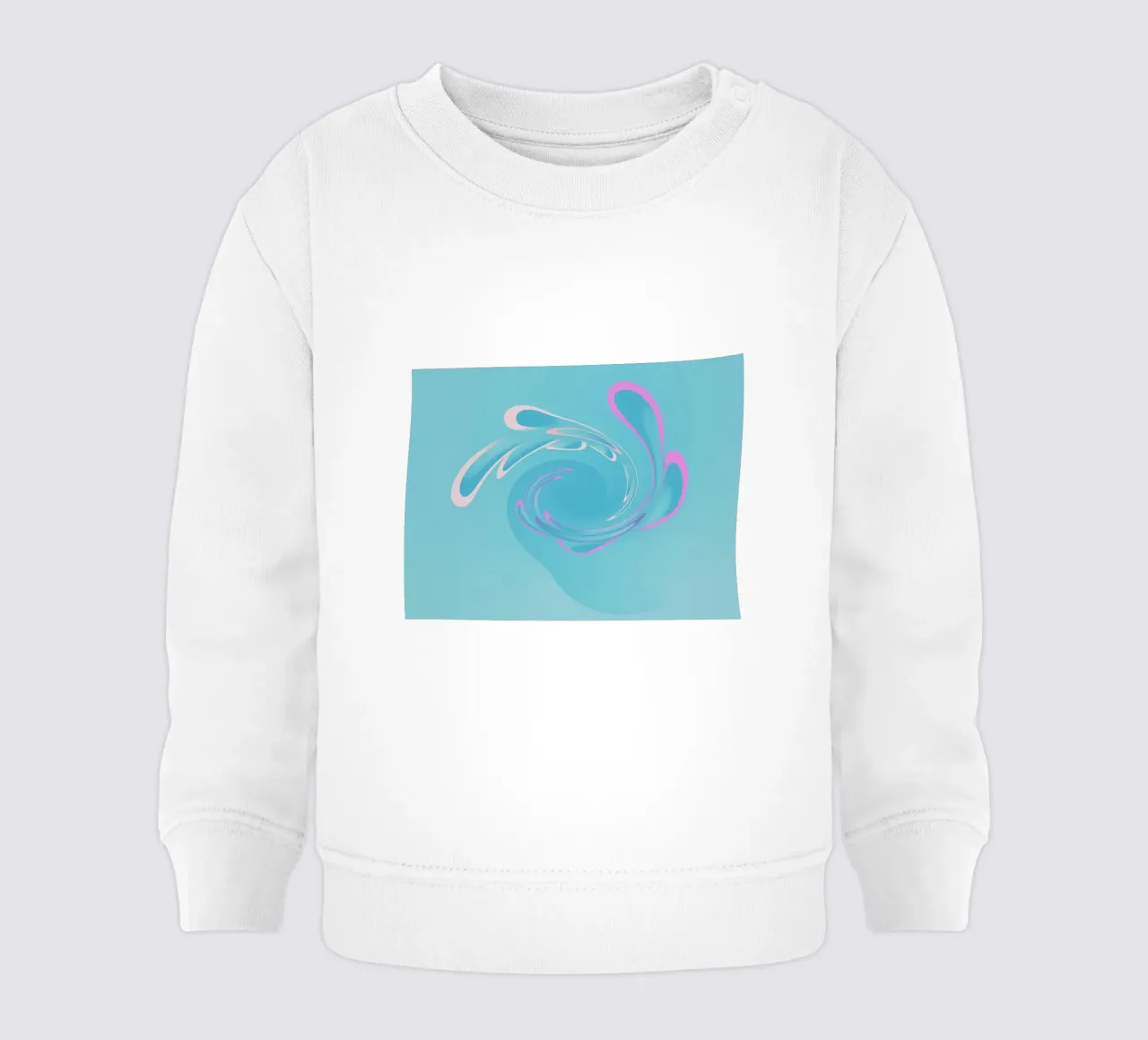 Motivo dinamico astratto a vortice in blu e rosa felpa neonato da Something for you