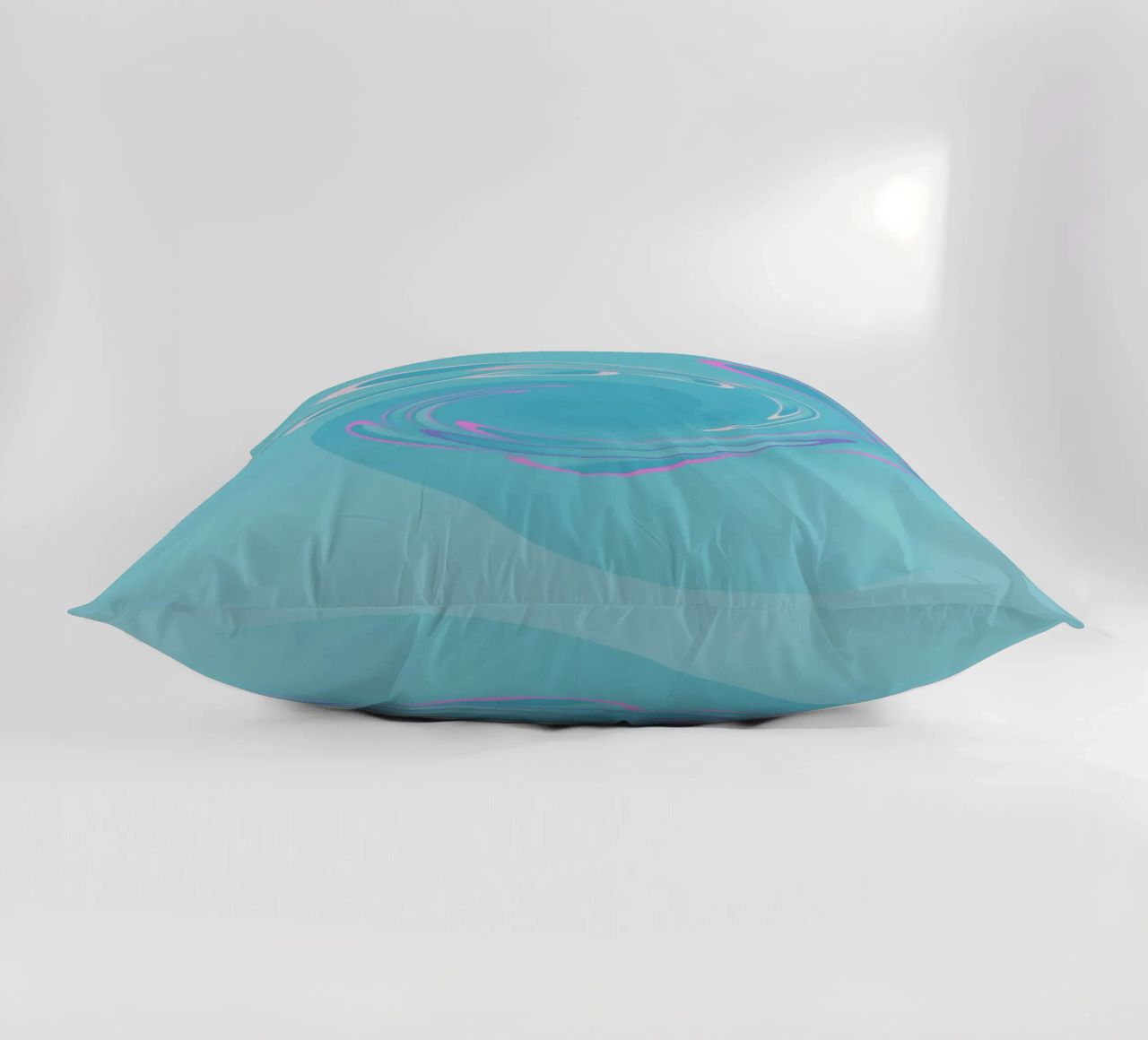 Motivo dinamico astratto a vortice in blu e rosa cuscino da Something for you