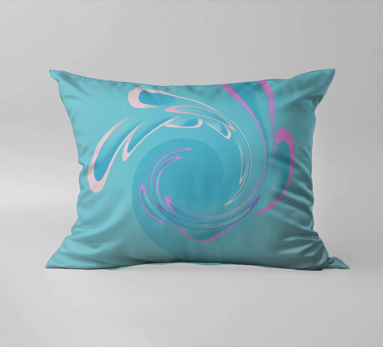 Motivo dinamico astratto a vortice in blu e rosa cuscino da Something for you