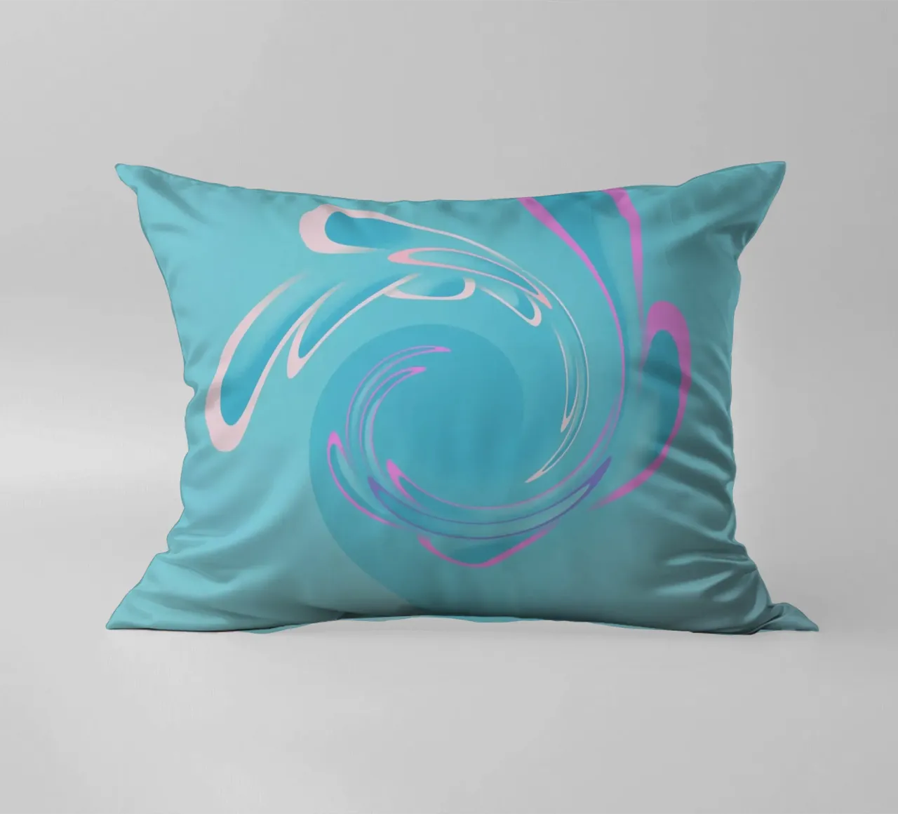Abstraktes dynamisches Wirbelmuster in Blau und Pink Kissen von Something for you