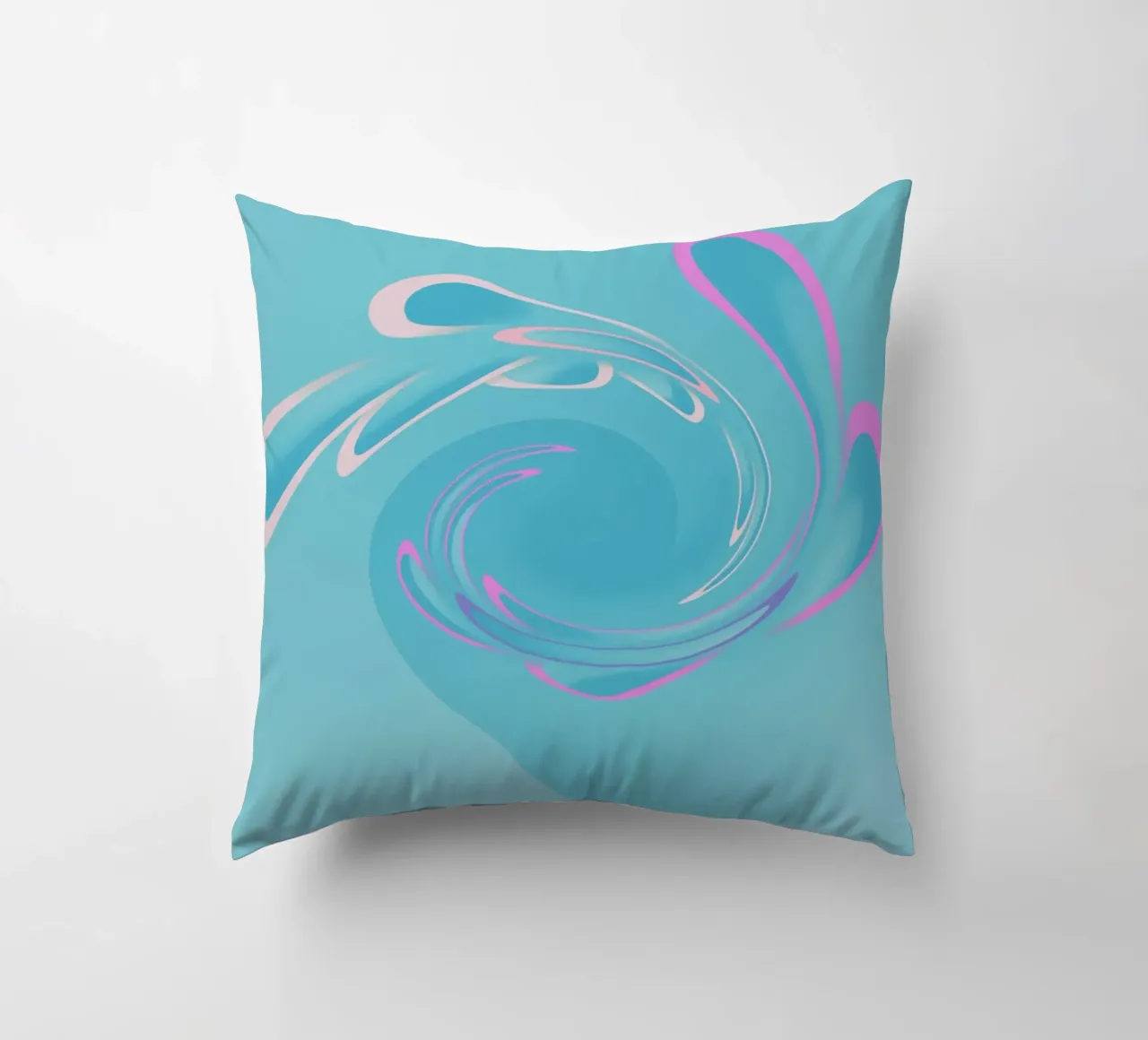 Abstract dynamisch wervelpatroon in blauw en roze kussen van Something for you