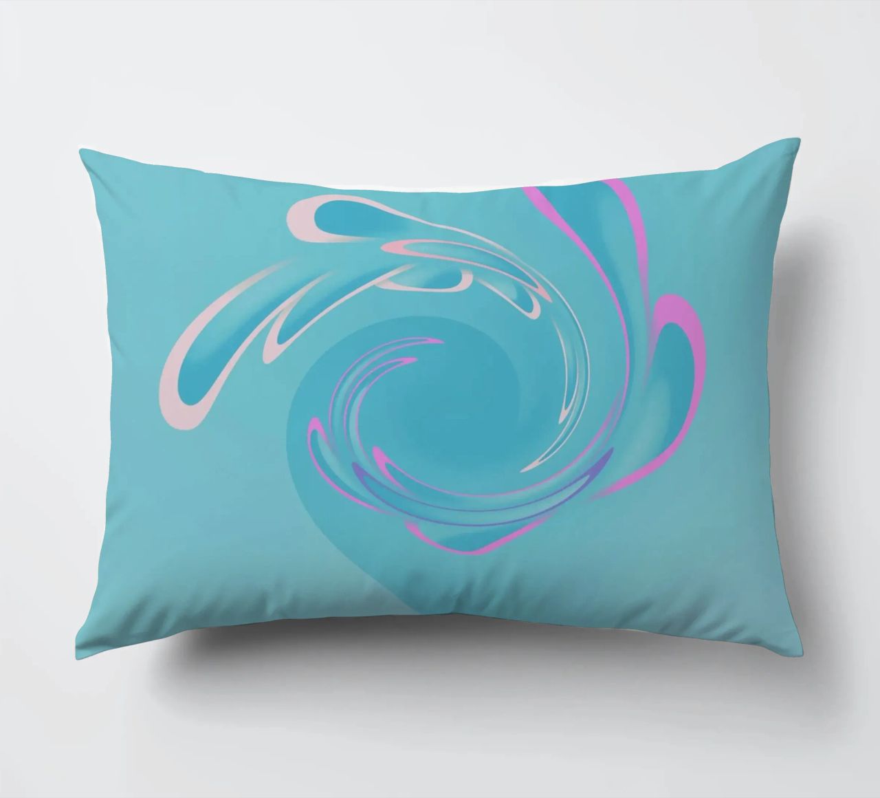 Motivo dinamico astratto a vortice in blu e rosa cuscino da Something for you