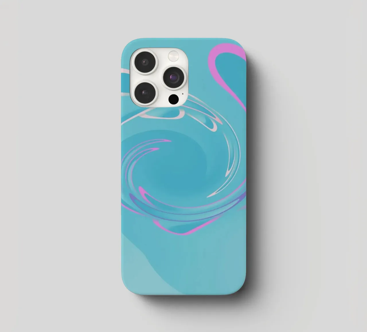 Abstract dynamic swirl pattern in blue and pink iphone case by Something for you