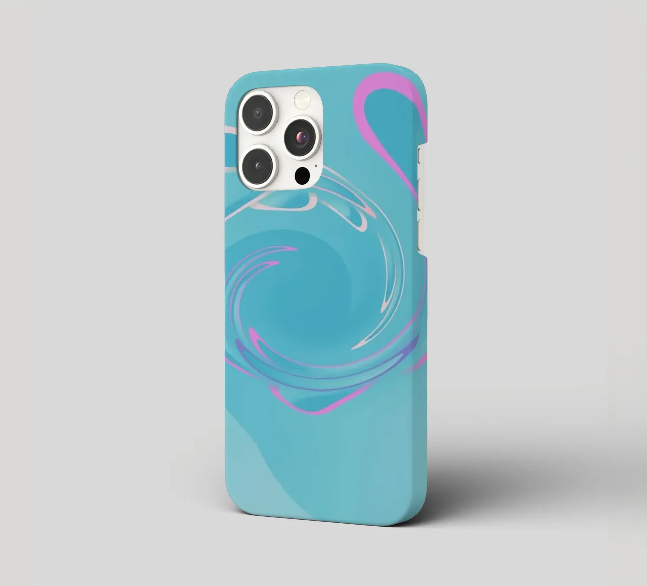 Abstract dynamic swirl pattern in blue and pink iphone case by Something for you