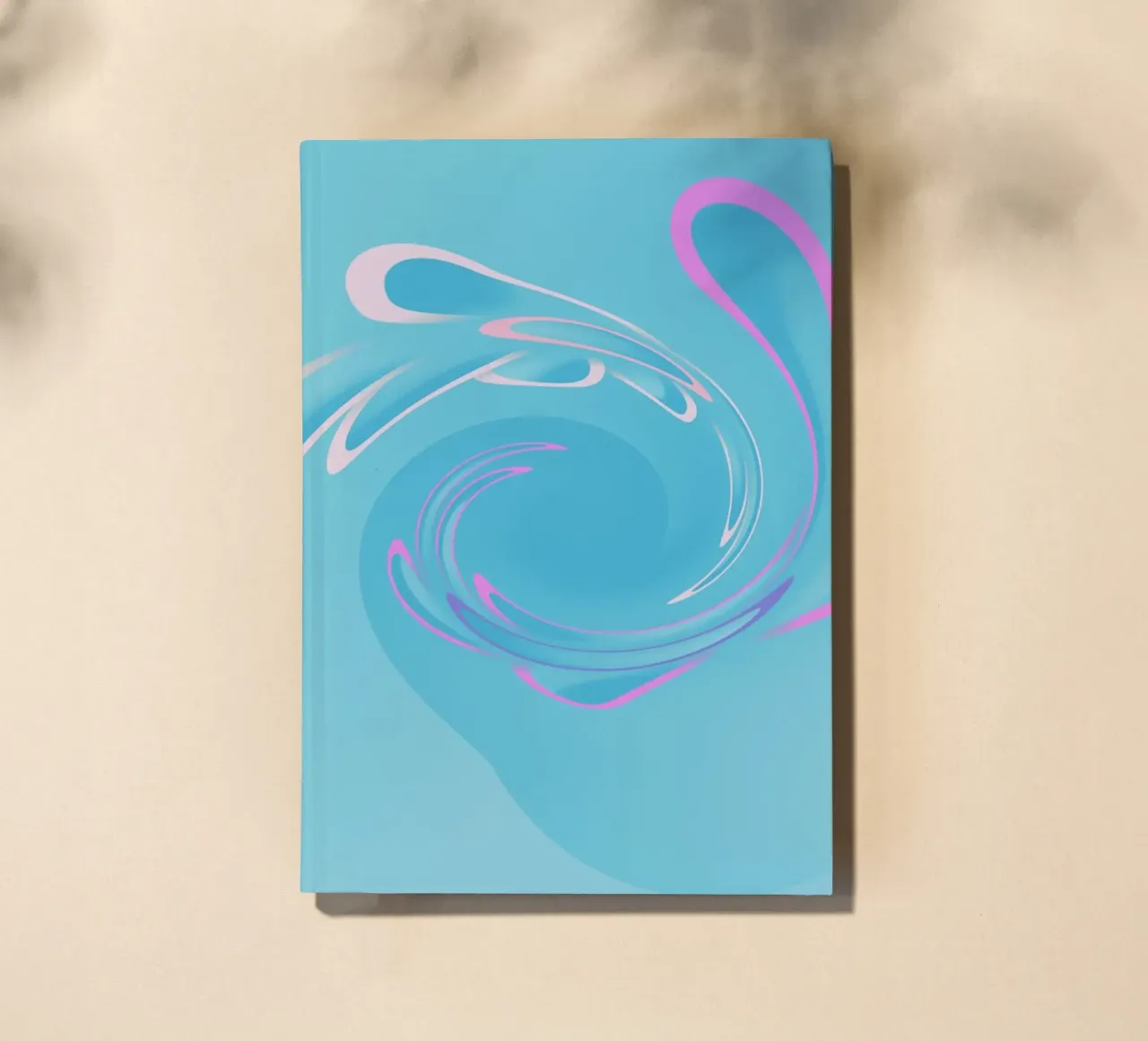 Motif tourbillonnant abstrait dynamique en bleu et rose carnet de notes de Something for you