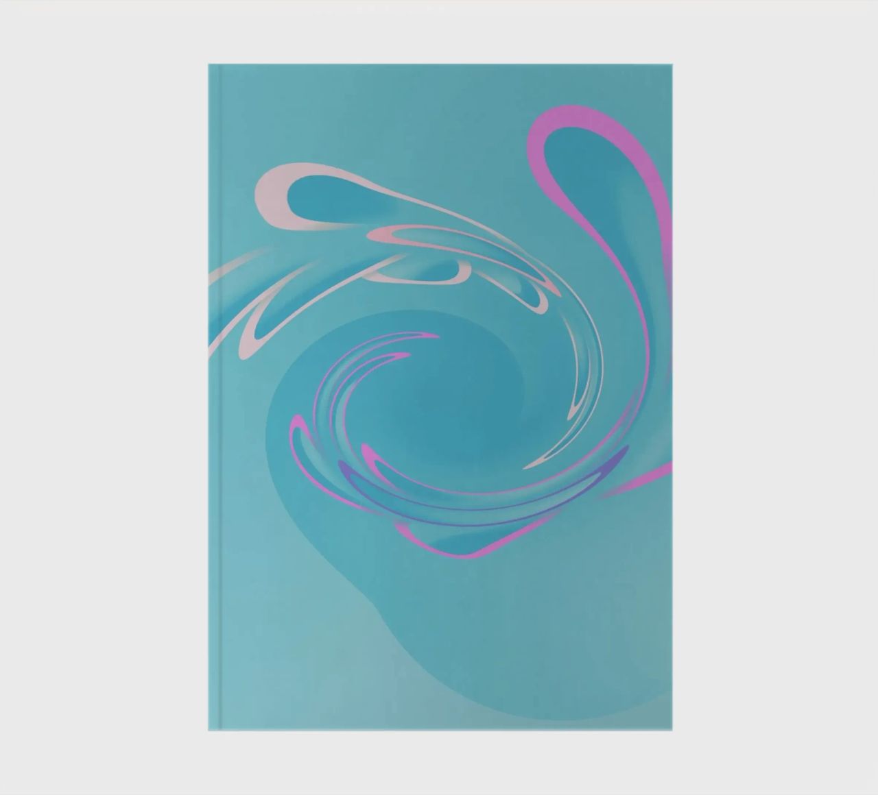 Abstract dynamic swirl pattern in blue and pink notebook by Something for you