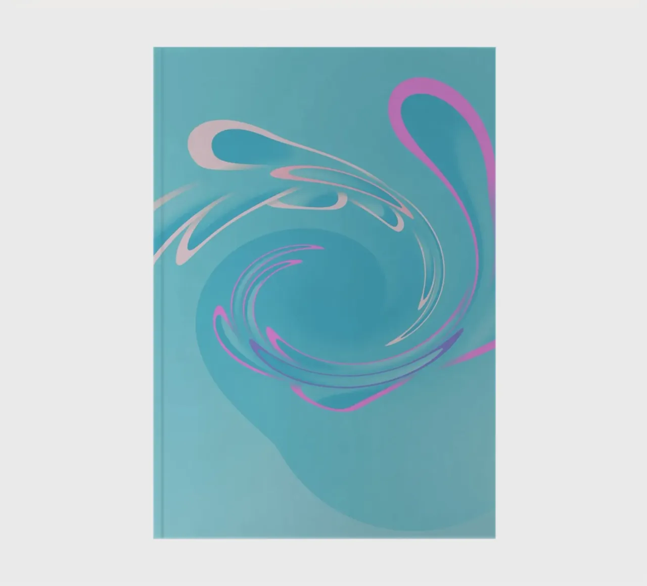 Motif tourbillonnant abstrait dynamique en bleu et rose carnet de notes de Something for you