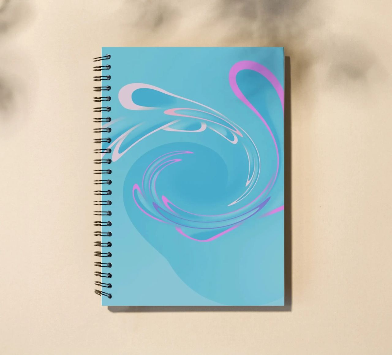 Motivo dinamico astratto a vortice in blu e rosa diario ad anelli da Something for you