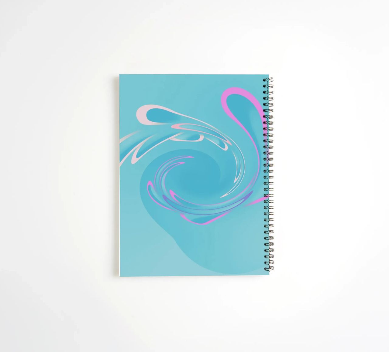 Motivo dinamico astratto a vortice in blu e rosa diario ad anelli da Something for you