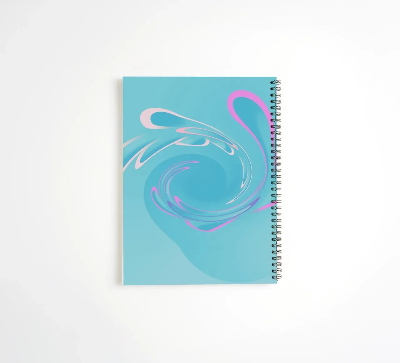 Remolino abstracto y dinámico en azul y rosa cuaderno de espiral de Something for you