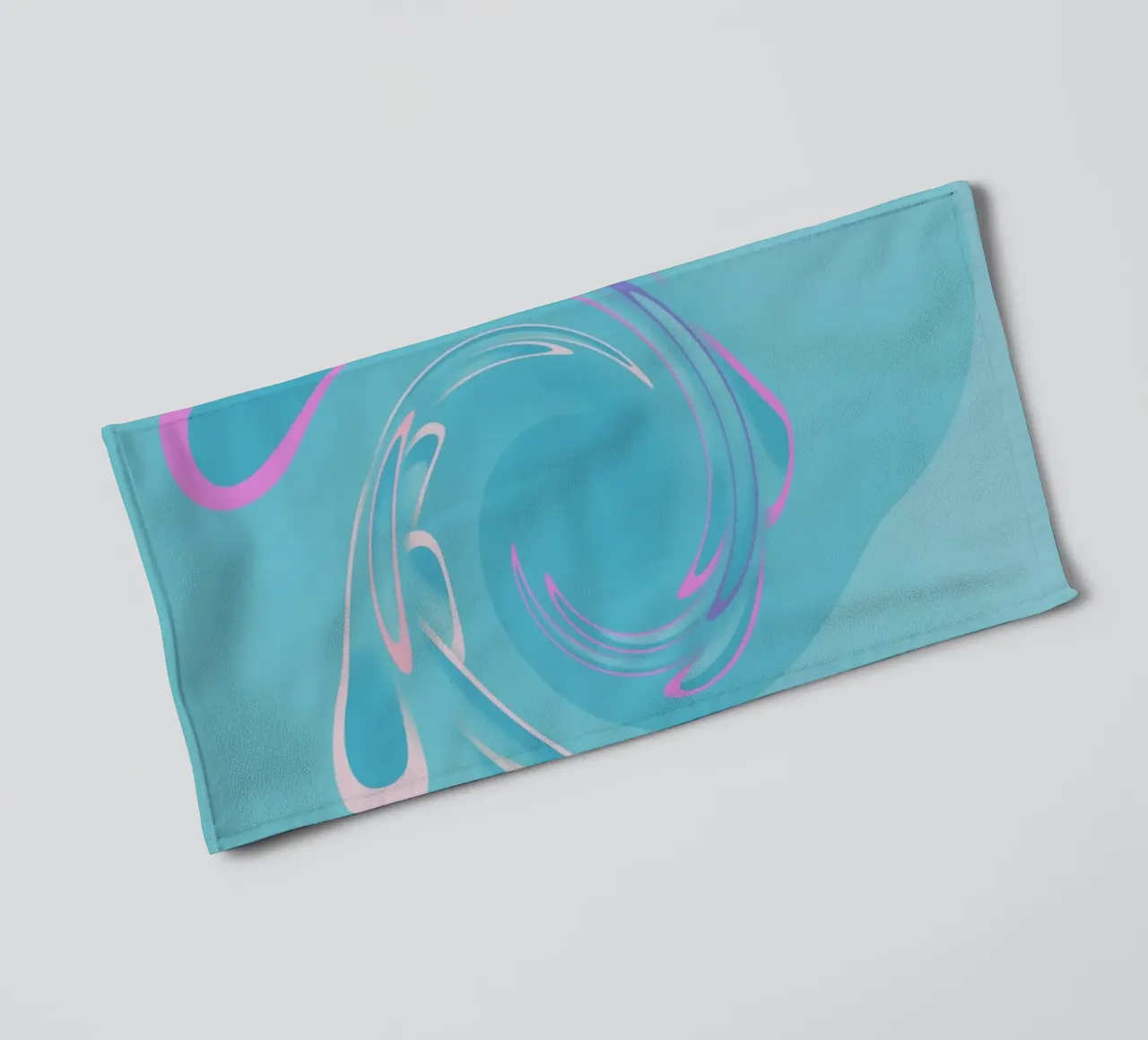 Motif tourbillonnant abstrait dynamique en bleu et rose serviette de bain de Something for you