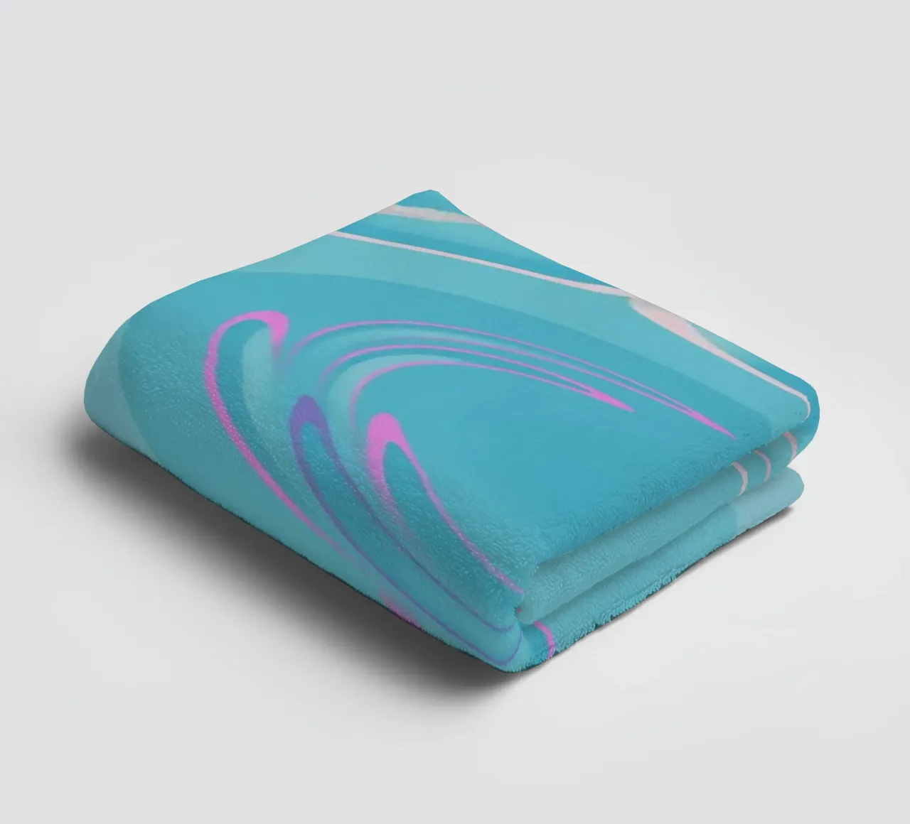 Motivo dinamico astratto a vortice in blu e rosa asciugamano da bagno da Something for you